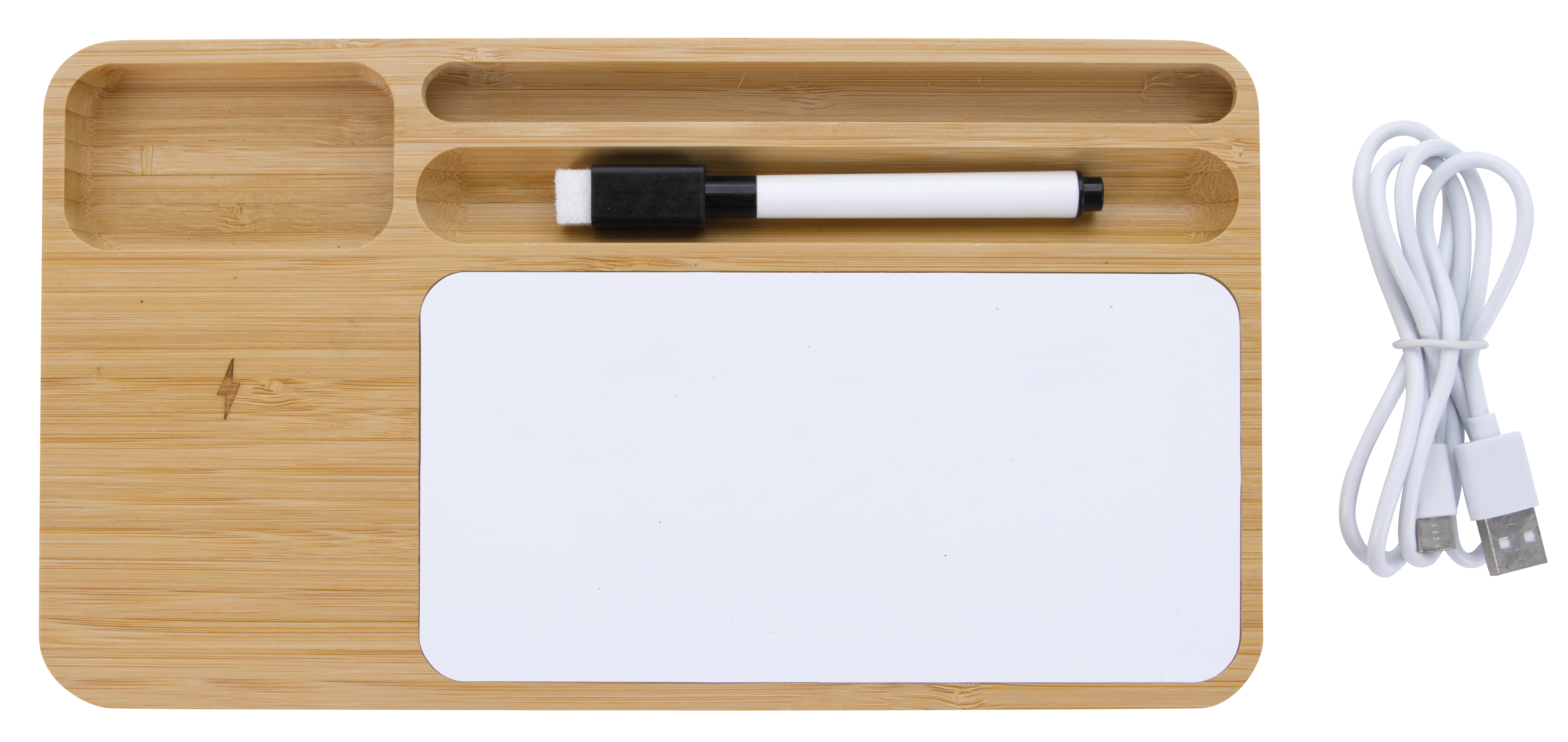 Bamboo 10W Wireless Charging Base with Dry Erase Board 88