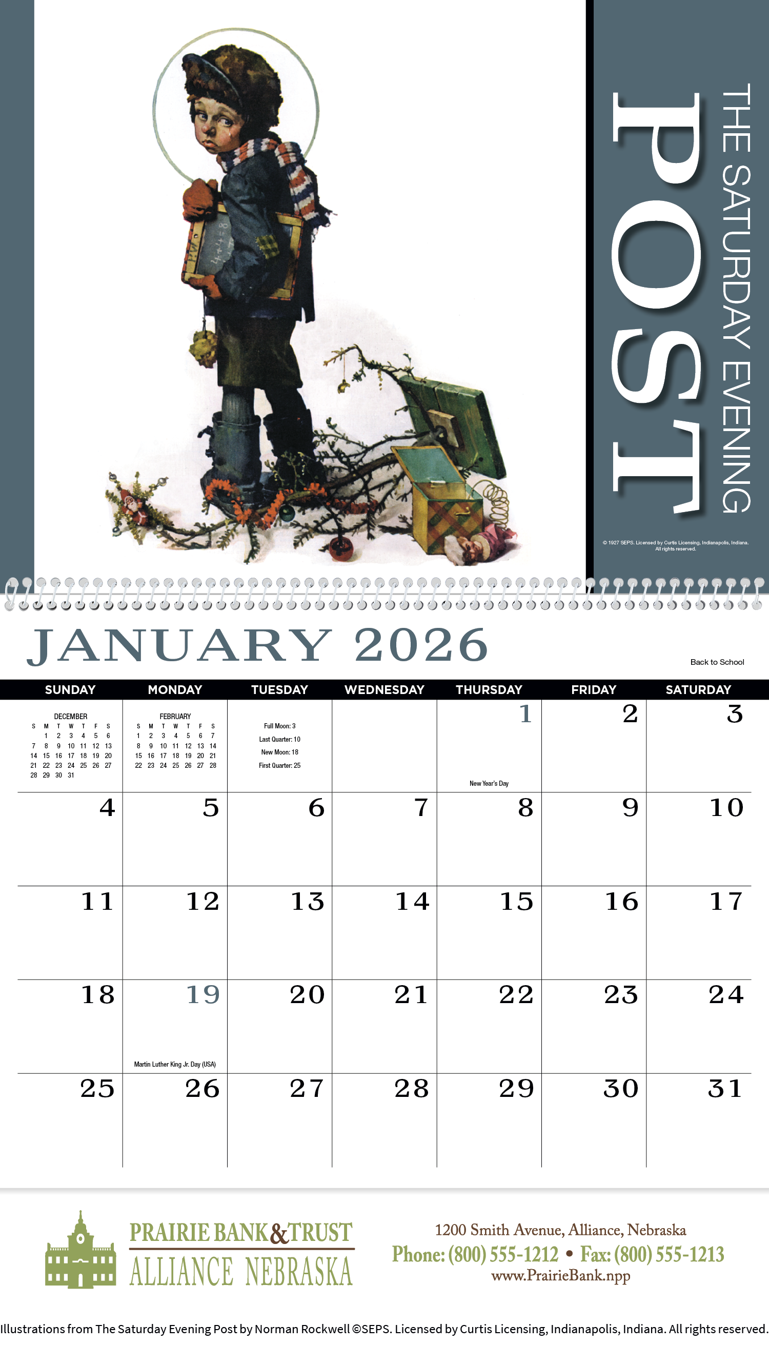 HotLine® Products Saturday Evening Post Appointment Calendar - Spiral 11
