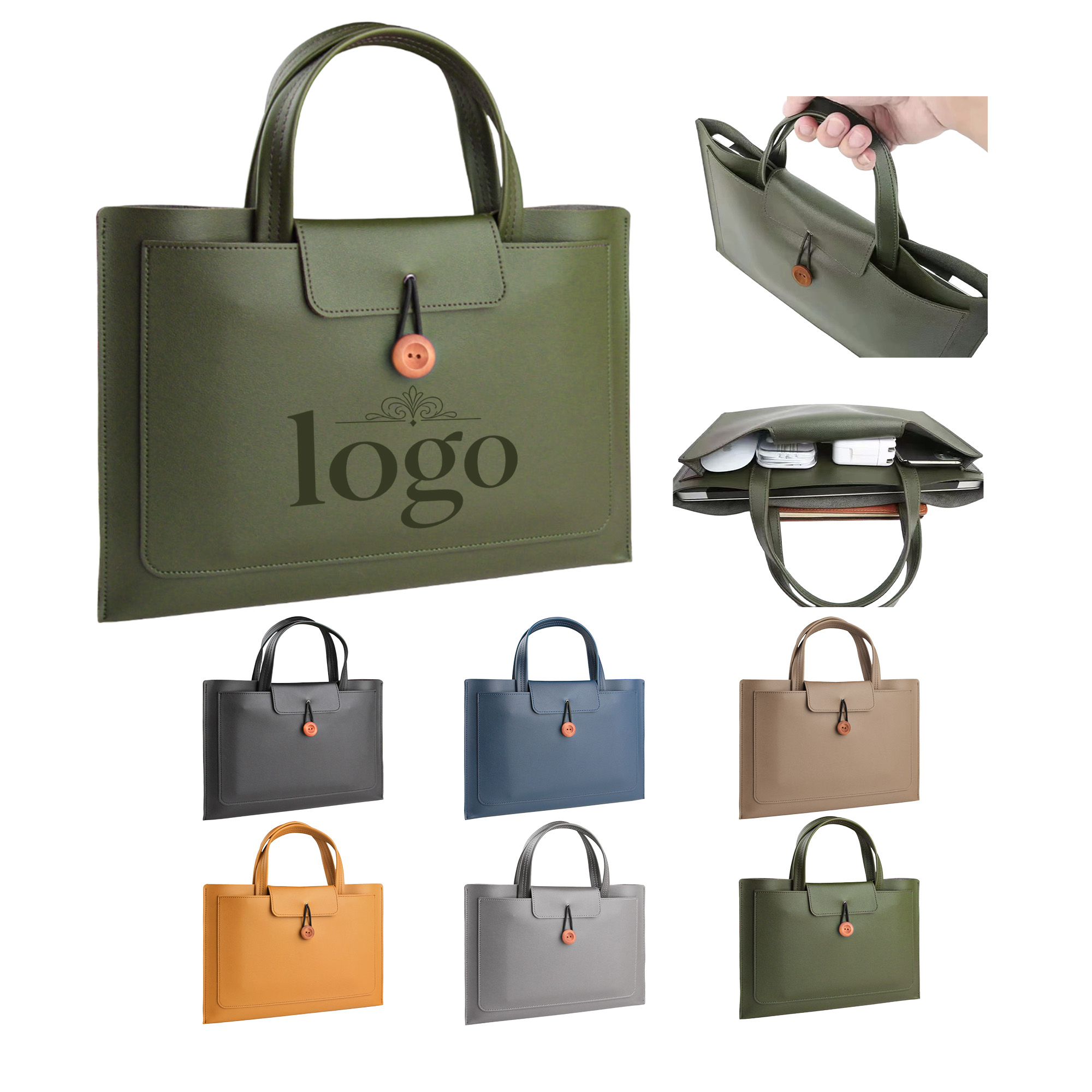16-Inch Business PU Laptop Bag 5