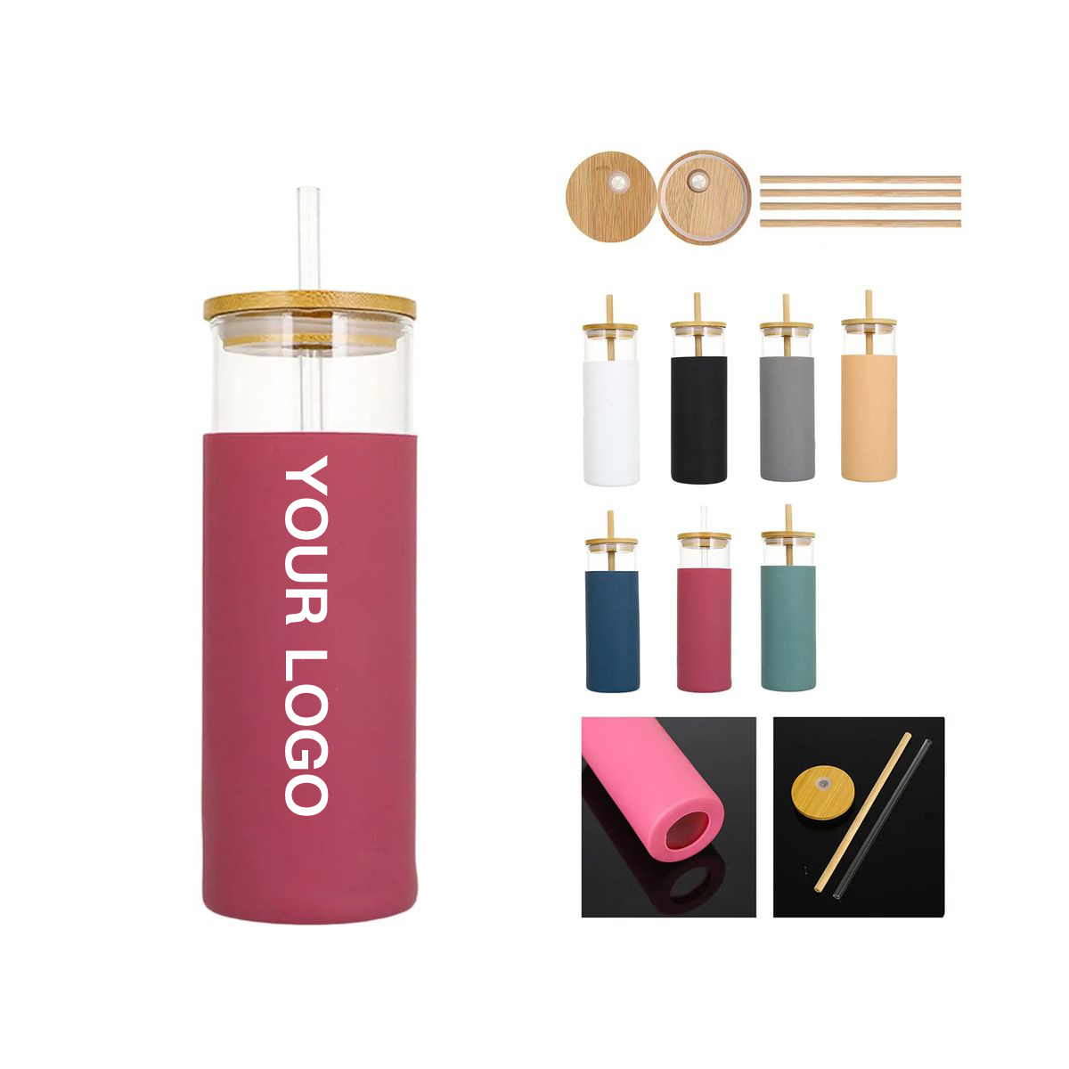 Eco Friendly Glass Drink Tumbler with Grip 2