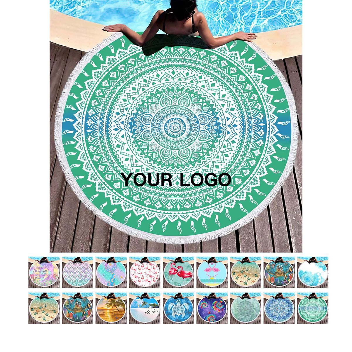 Absorbent Microfiber Round Towel for Beaches and Pools 7