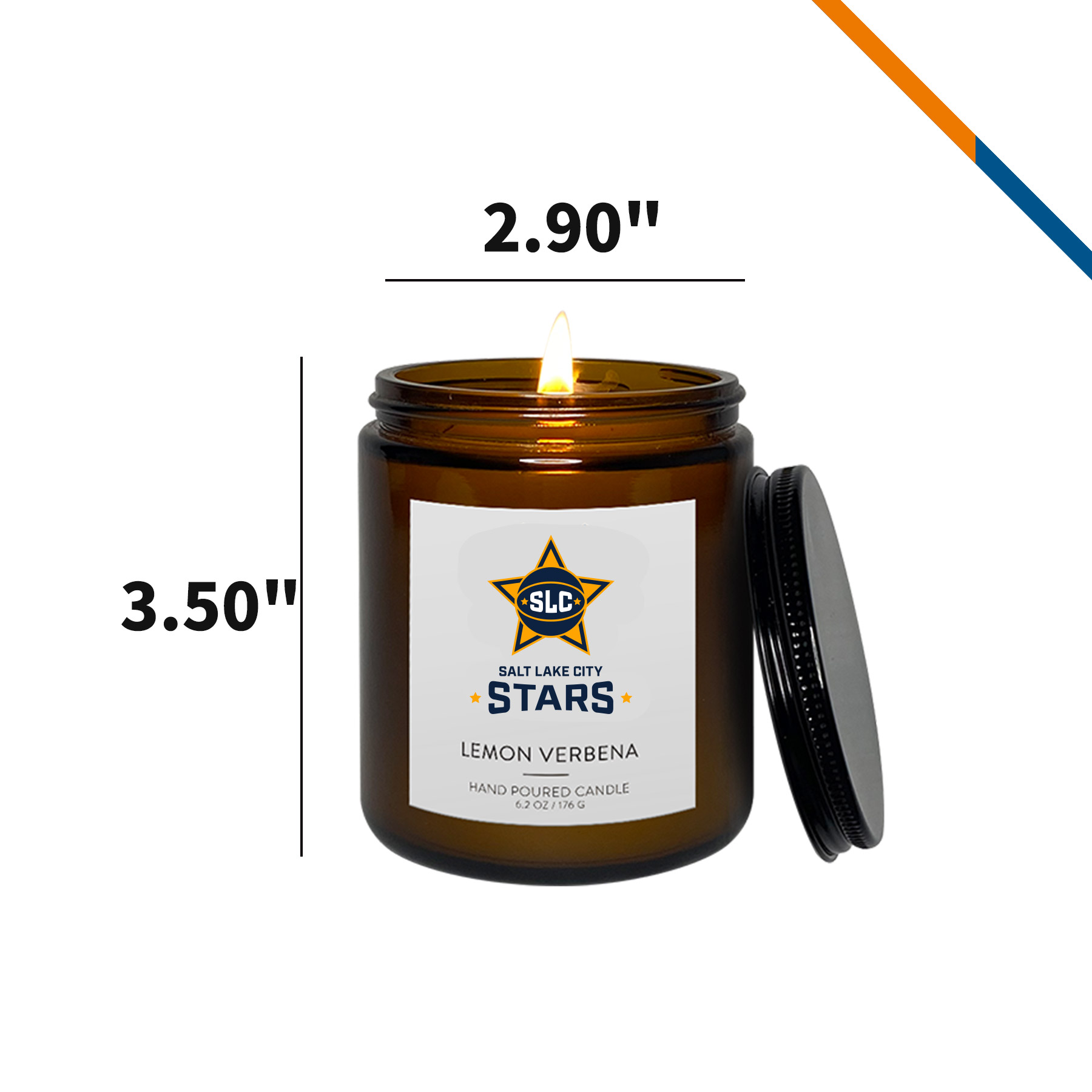 Scenro Amber Candle With Lid - 8 OZ. 2