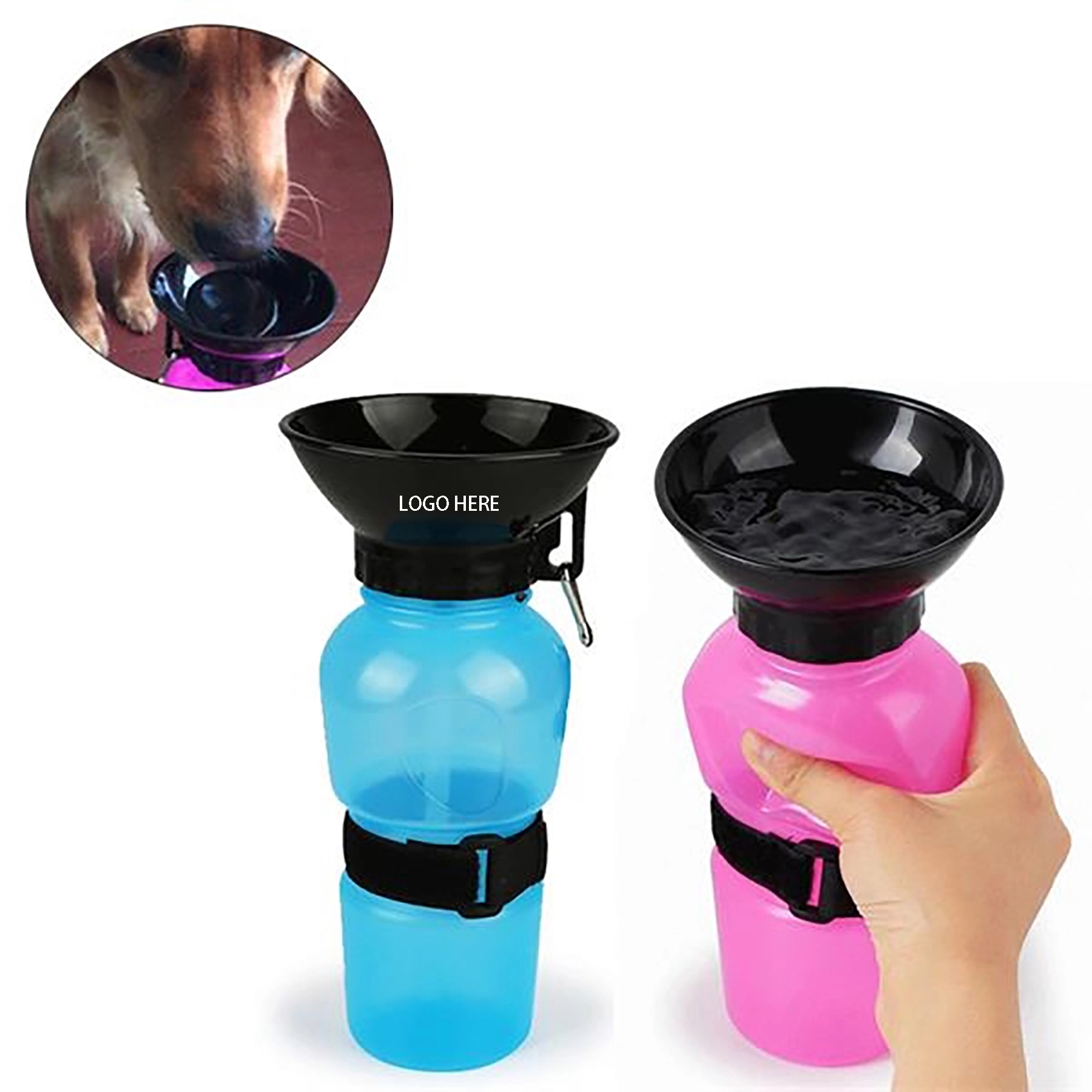 20oz Portable Pet Drinking Water Bottle with Dog Tag 2
