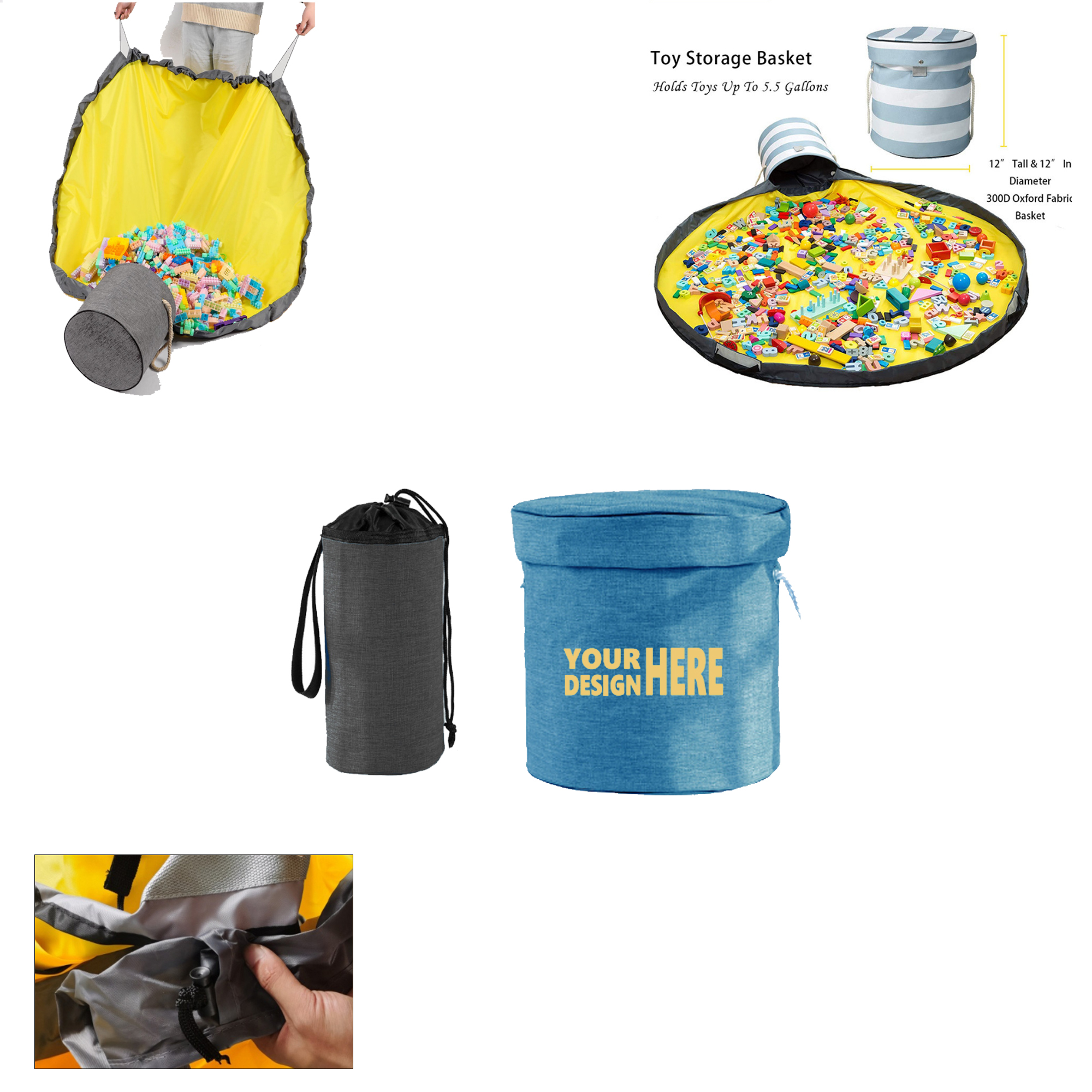 Multi Functional Children's Round Storage Bucket 4