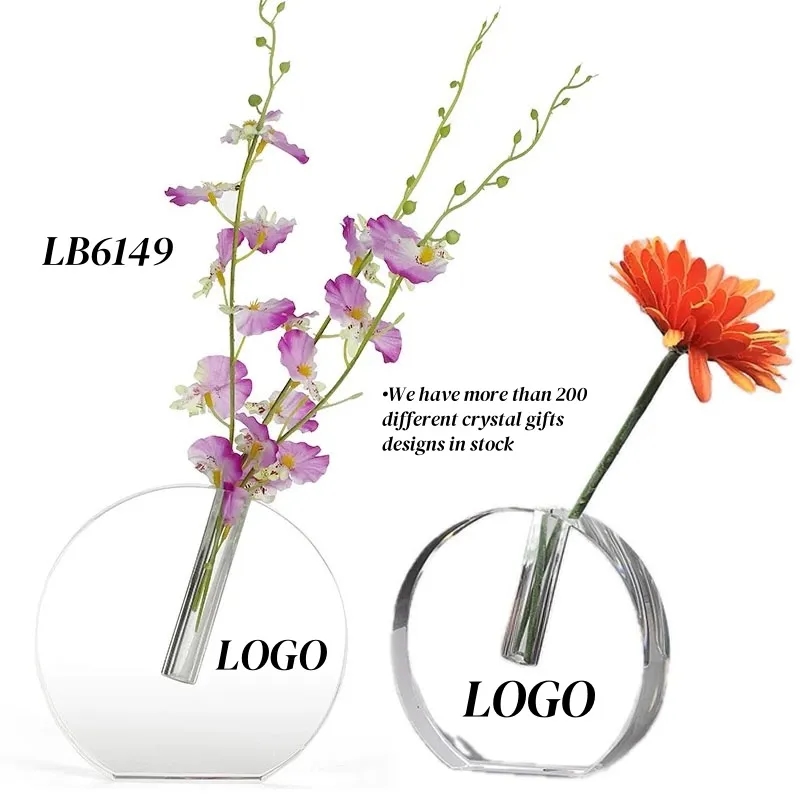 Round Crystal Bud Vase for flowers Home Decor 5