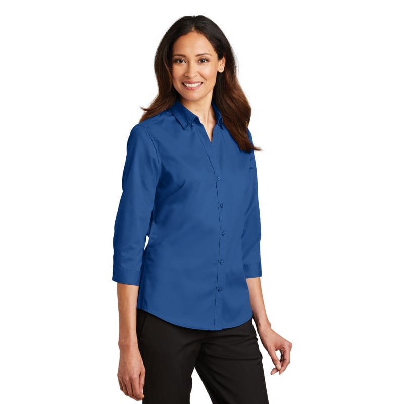 Port Authority Ladies 3/4-Sleeve SuperPro Twill Shirt. 34