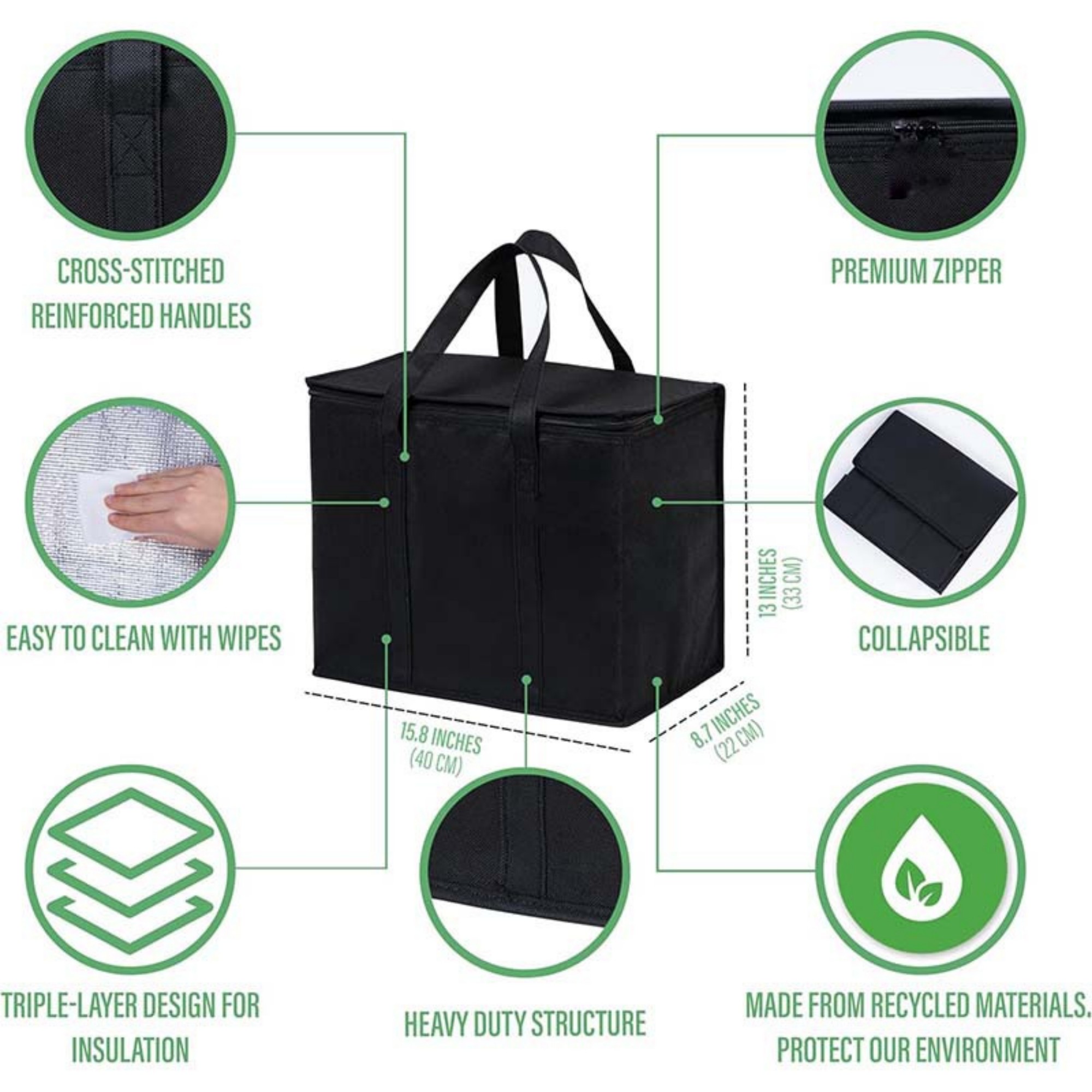 Insulated Grocery Bags With Zippered Top 2