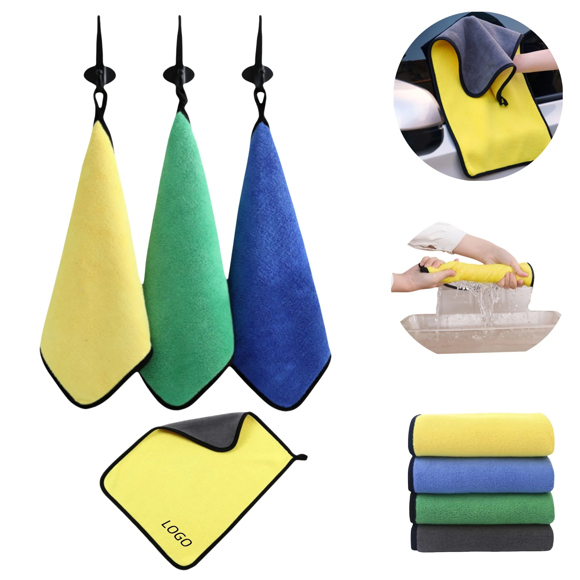 Coral Fleece Thickened Absorbent Car Washing Towel 1
