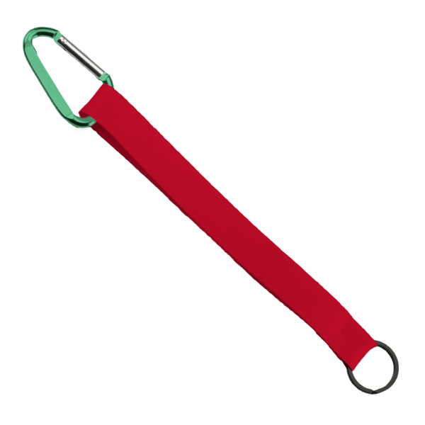 3/4" Sewn Polyester Keychain with Metal Split-Ring and Carabiner 185