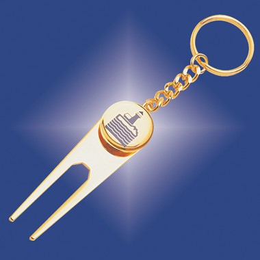 GOLF DIVOT TOOL & BALL MARKER KEYCHAIN 2