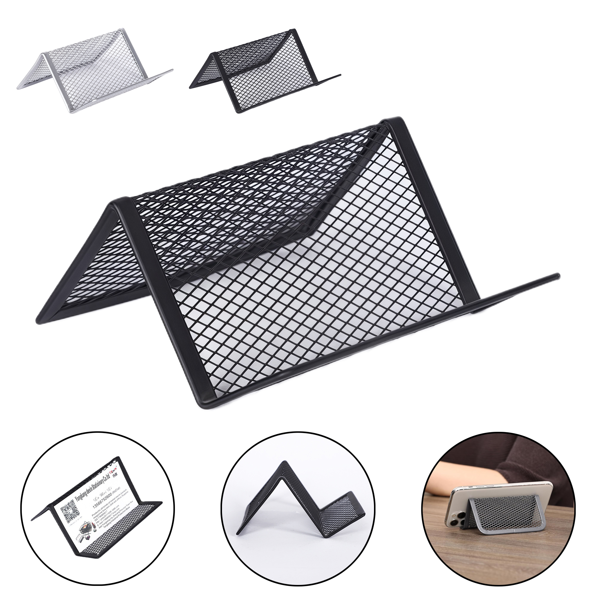 Metal Mesh Card Holder - Rustproof Desk Organizer 2