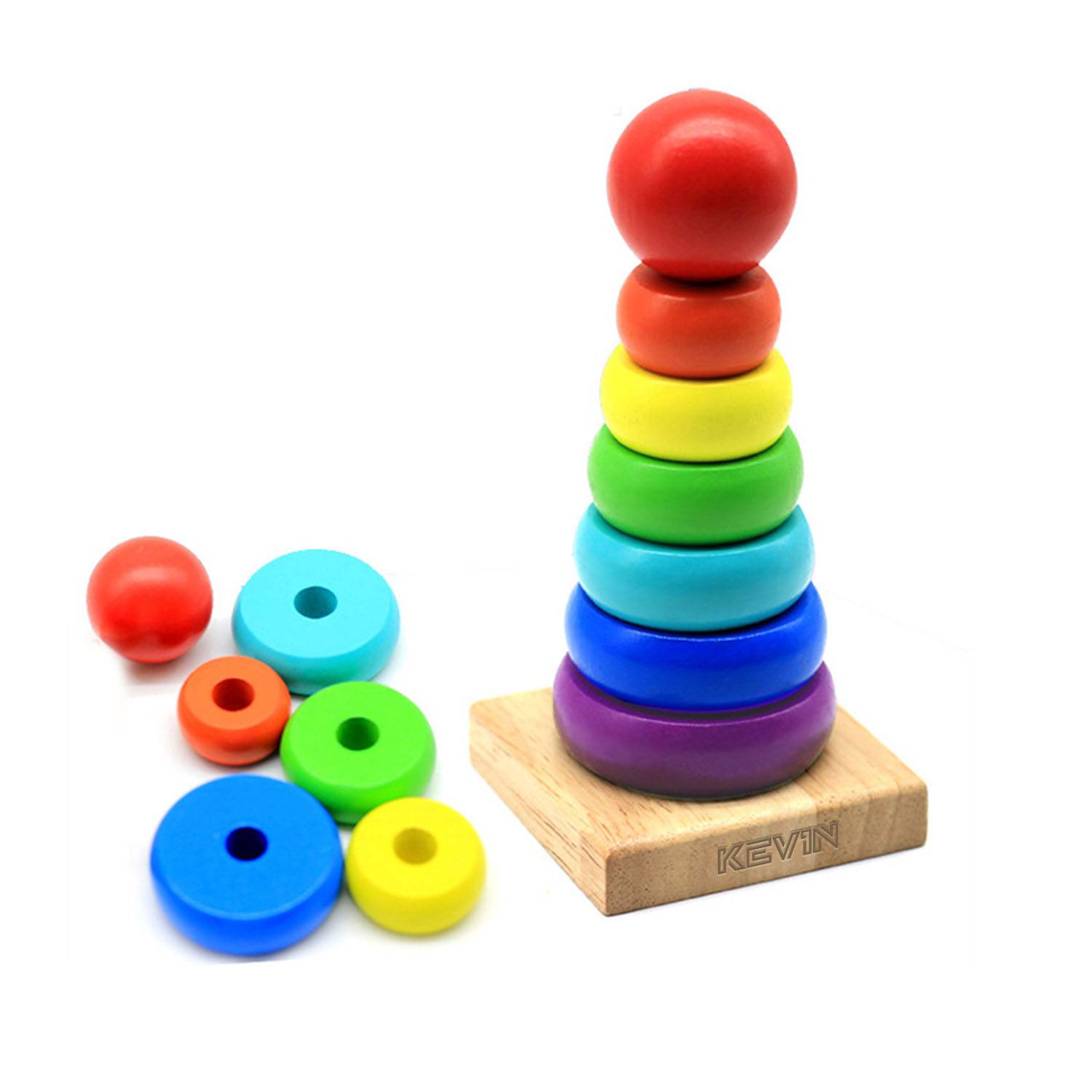 Wooden Rainbow Stacking Tower 1