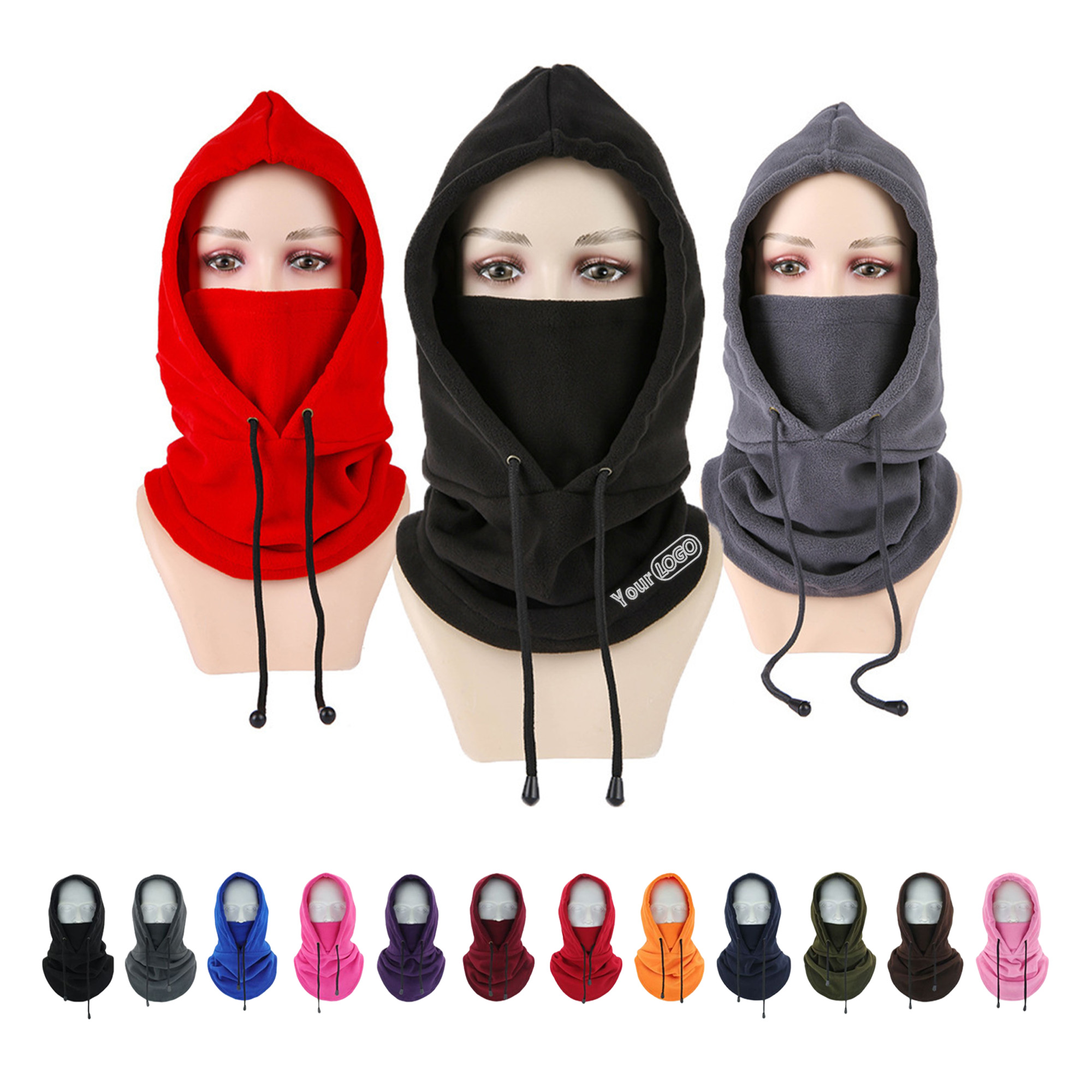 Custom Logo Winter Face Mask Hood 2