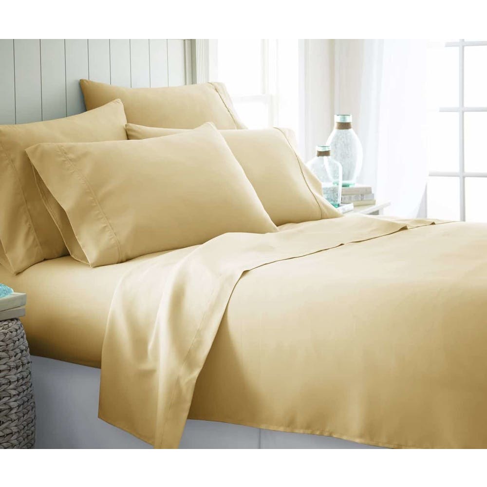 Microfiber Bed Sheets - Gold Twin XL 4 Piece Set 3
