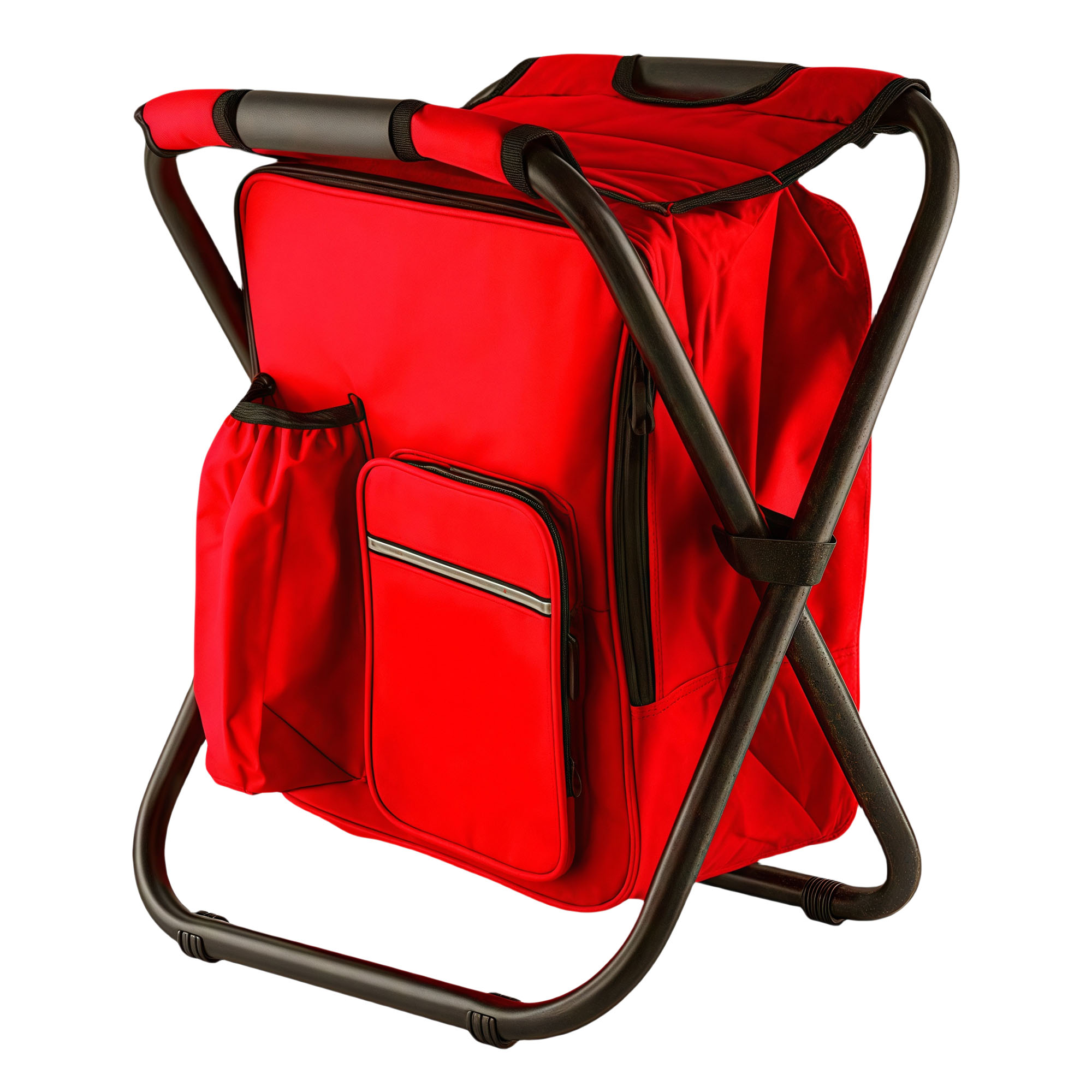 Portable Outdoor Camping Folding Stool with Insulated Cooler Bag, Backpack Design 5