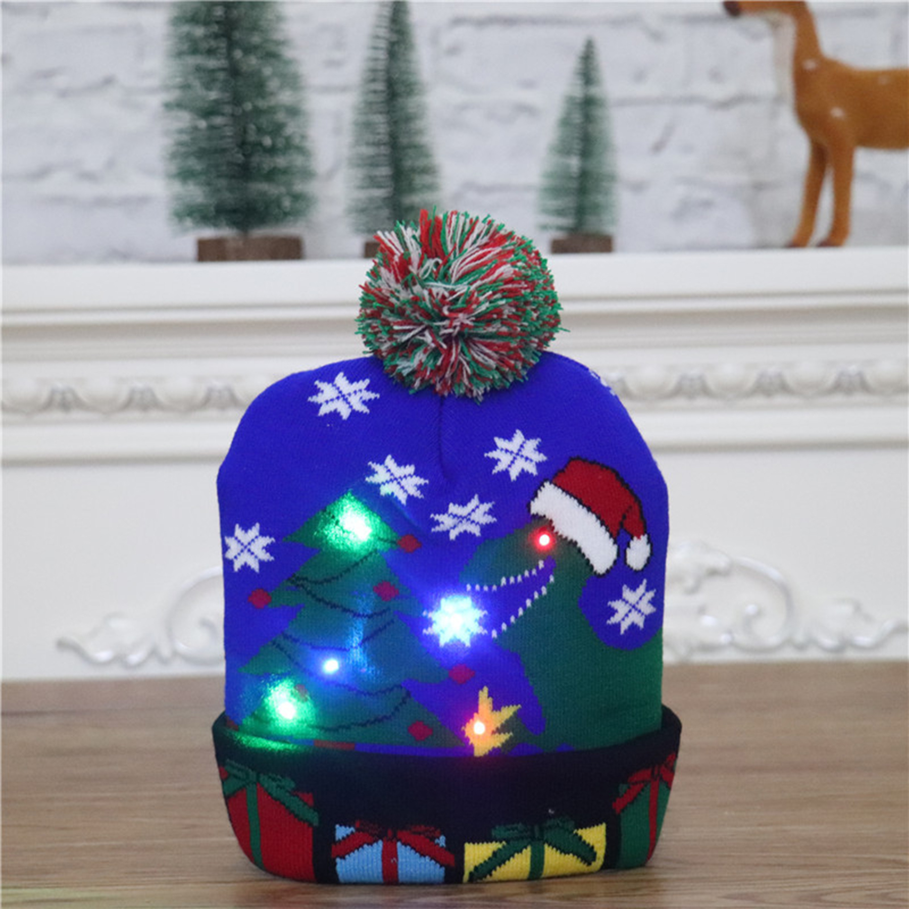 Reindeer Lights Blinky Beanie 3