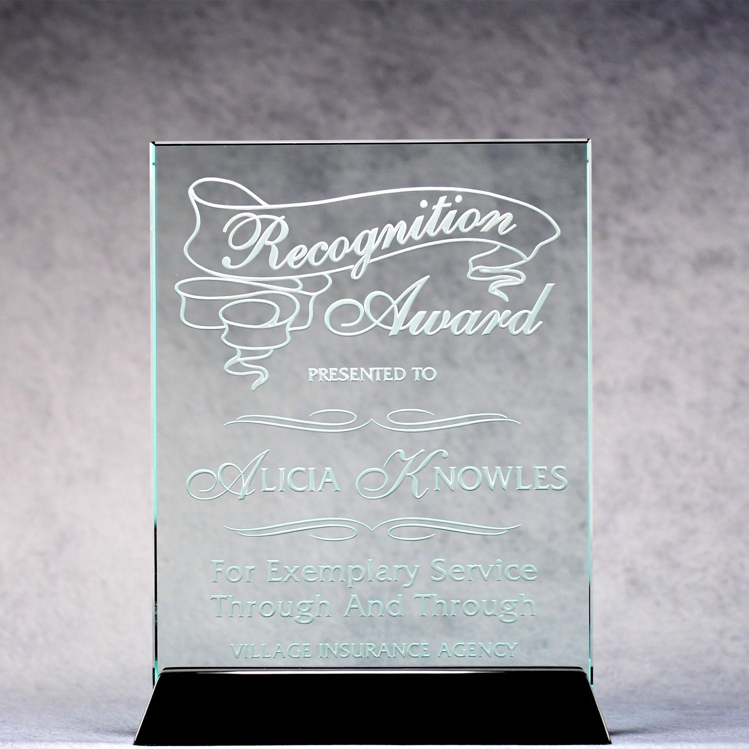 Jade Glass Plaque On Piano Base 4