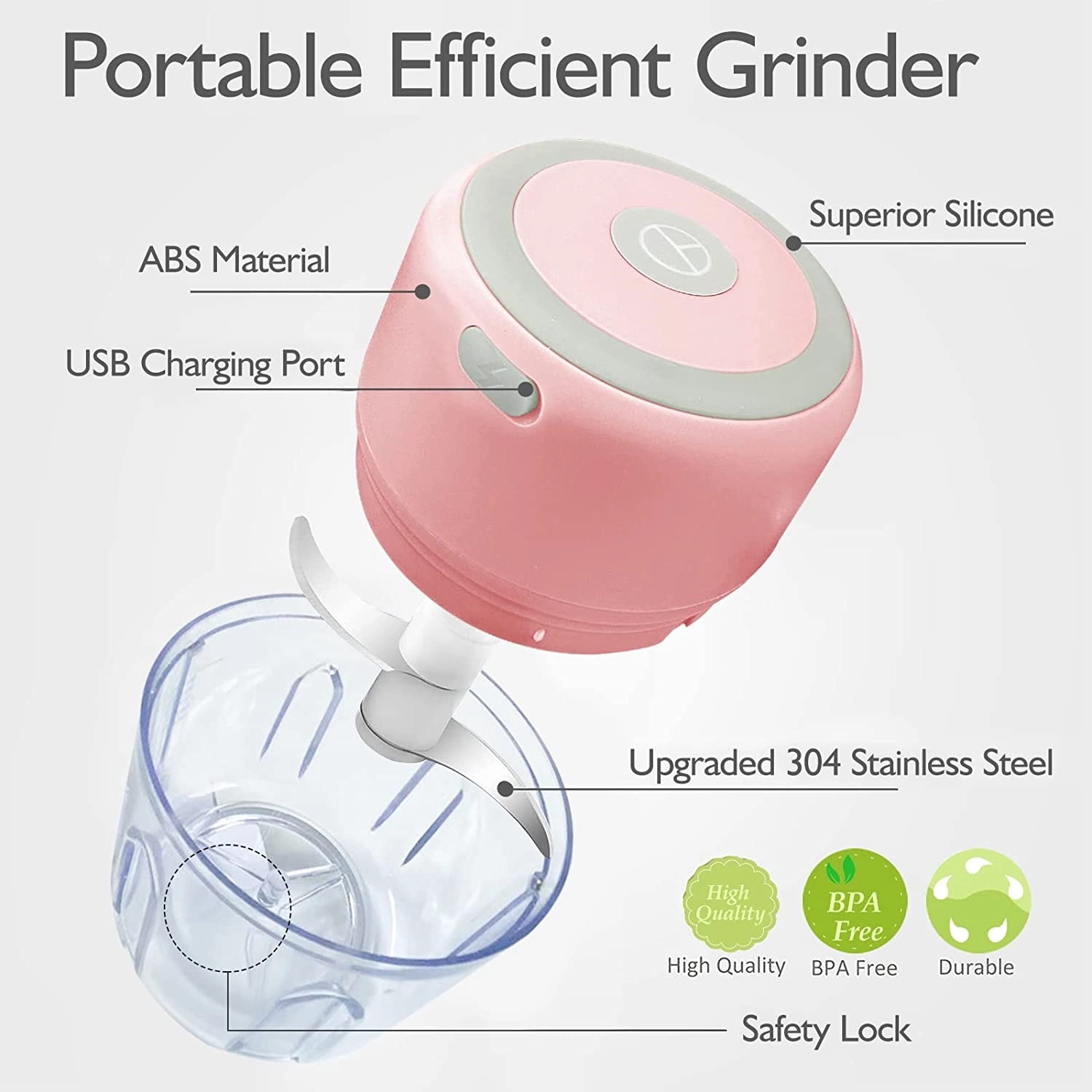 Electric Rechargeable Garlic Grinder Spice Crusher 5