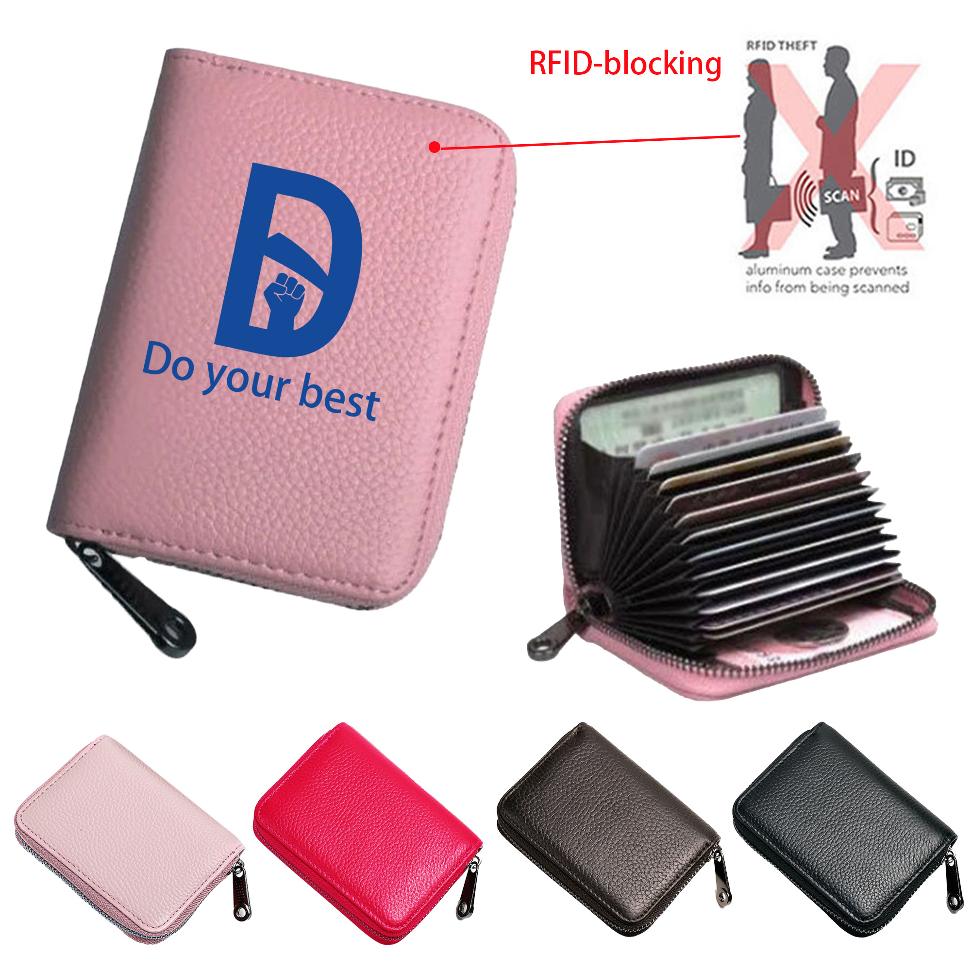 Credit Card Holder Zipper Wallet With 20 Card Slots 3