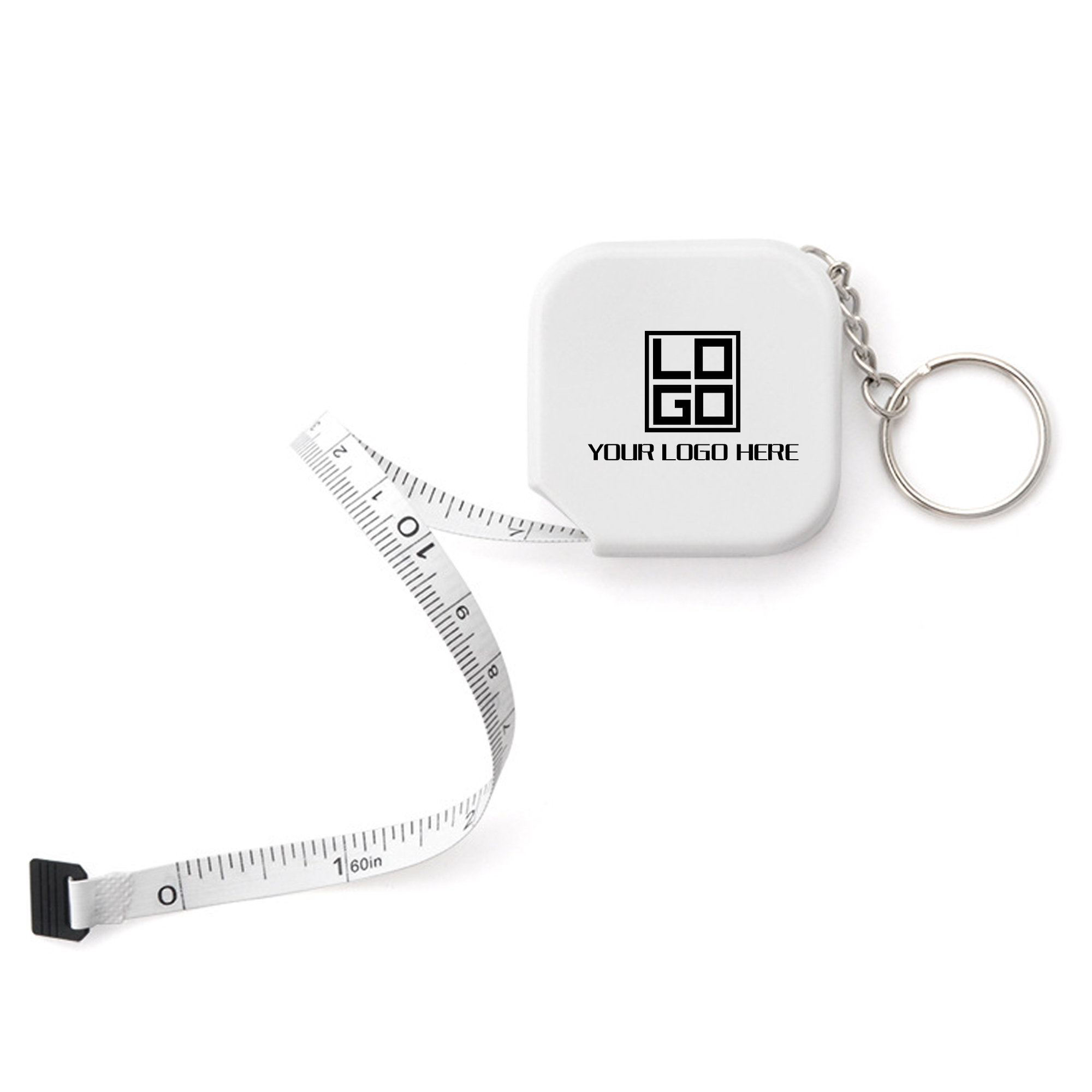 Square Tape Measure with 5-Foot Length and Key Chain 3