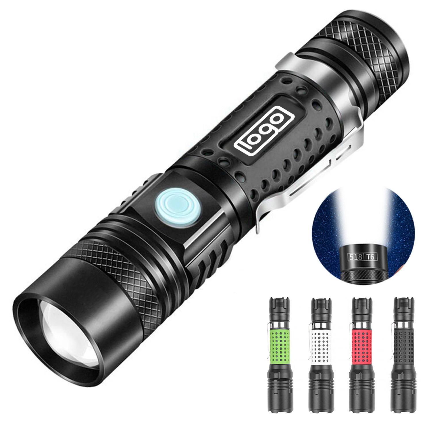 Multi-Function Zoom LED Flashlight - Compact & Rechargeable 5