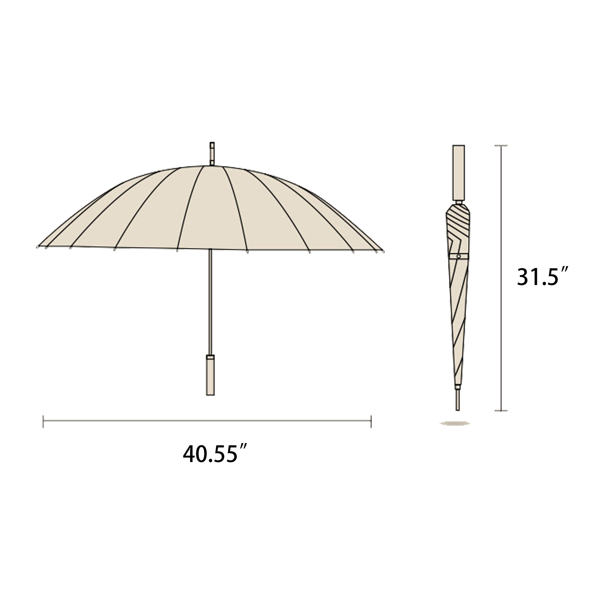 16 Rib Automatic Long Handle Umbrella 1