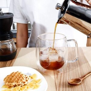 12Oz Glass Coffee Mugs Double-Wall Borosilicate Cups 3