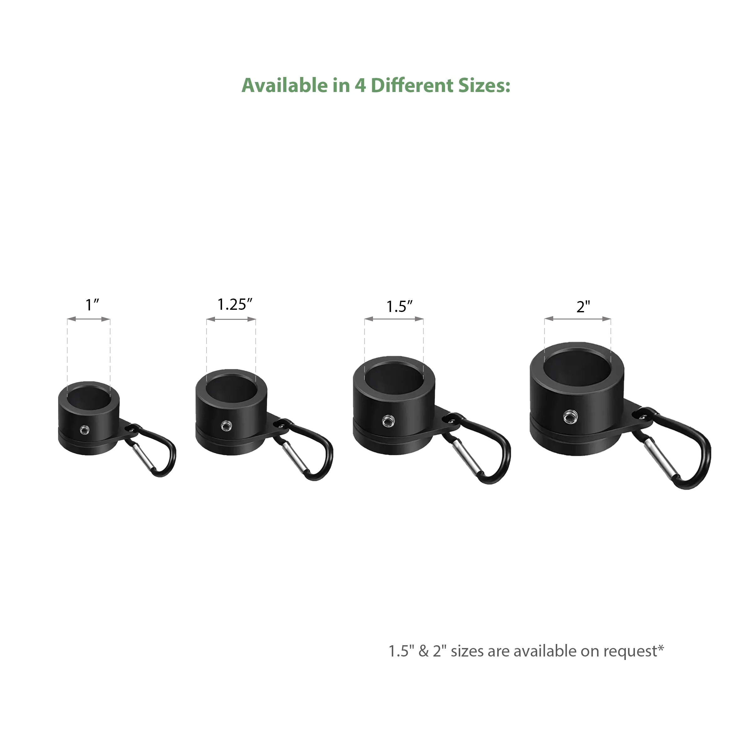 1",1.25",1.5",2" Black Plastic Rotating Flagpole Clips 4