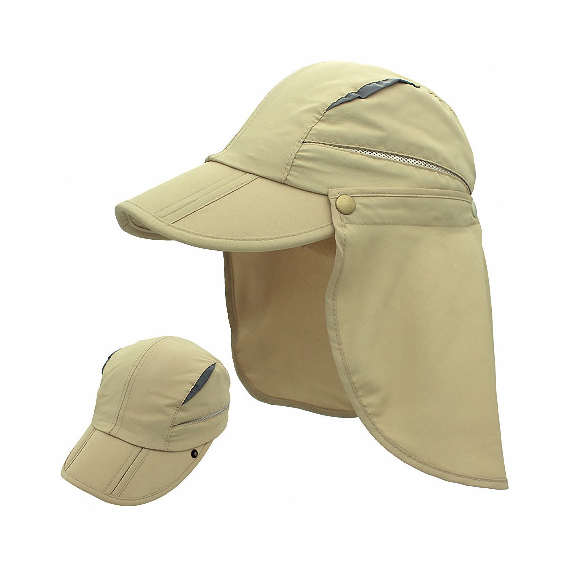 Quick Dry Baseball Cap with Detachable Face and Neck Cover 2