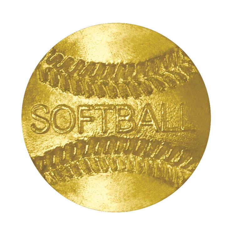 Softball Bright Gold Chenille Lapel Pin