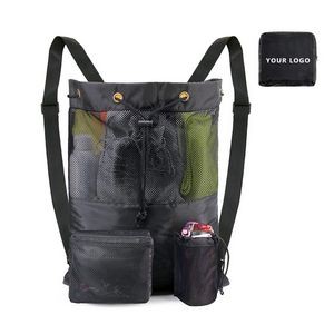 Mesh Drawstring Backpack With Shoe Bag 2