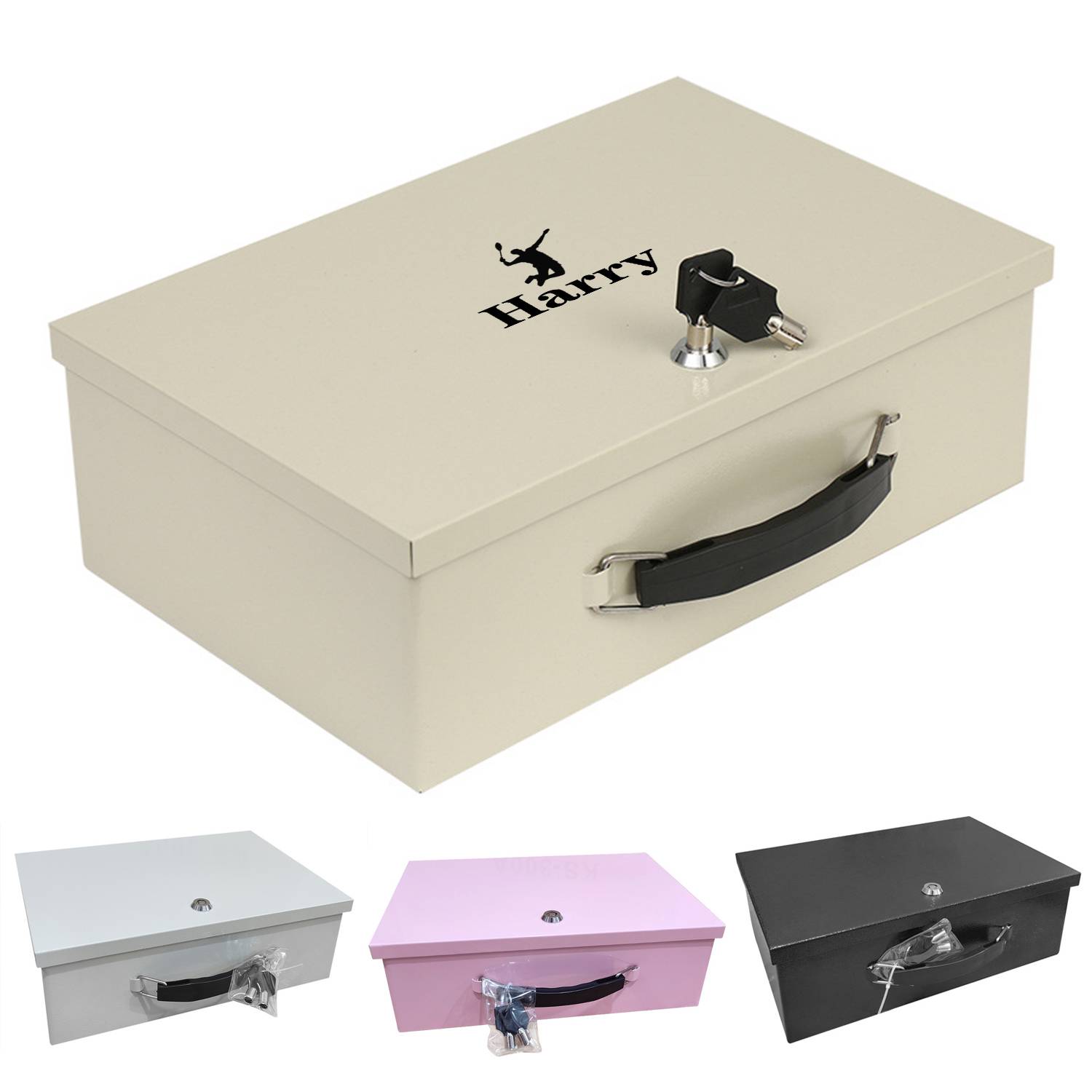 Portable Fireproof Iron Box Safe With Lock 1