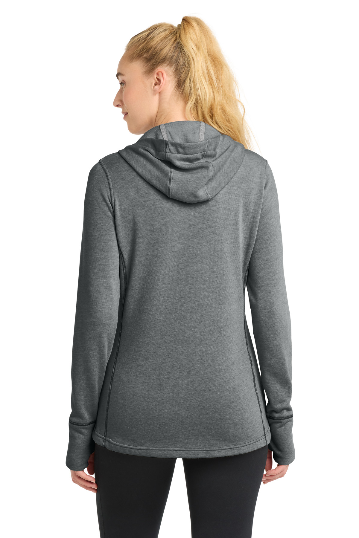 Sport-Tek Women's PosiCharge Tri-Blend Wicking Fleece Hooded Pullover. LST296, custom hoodie or sweatshirt with logo imprint 17