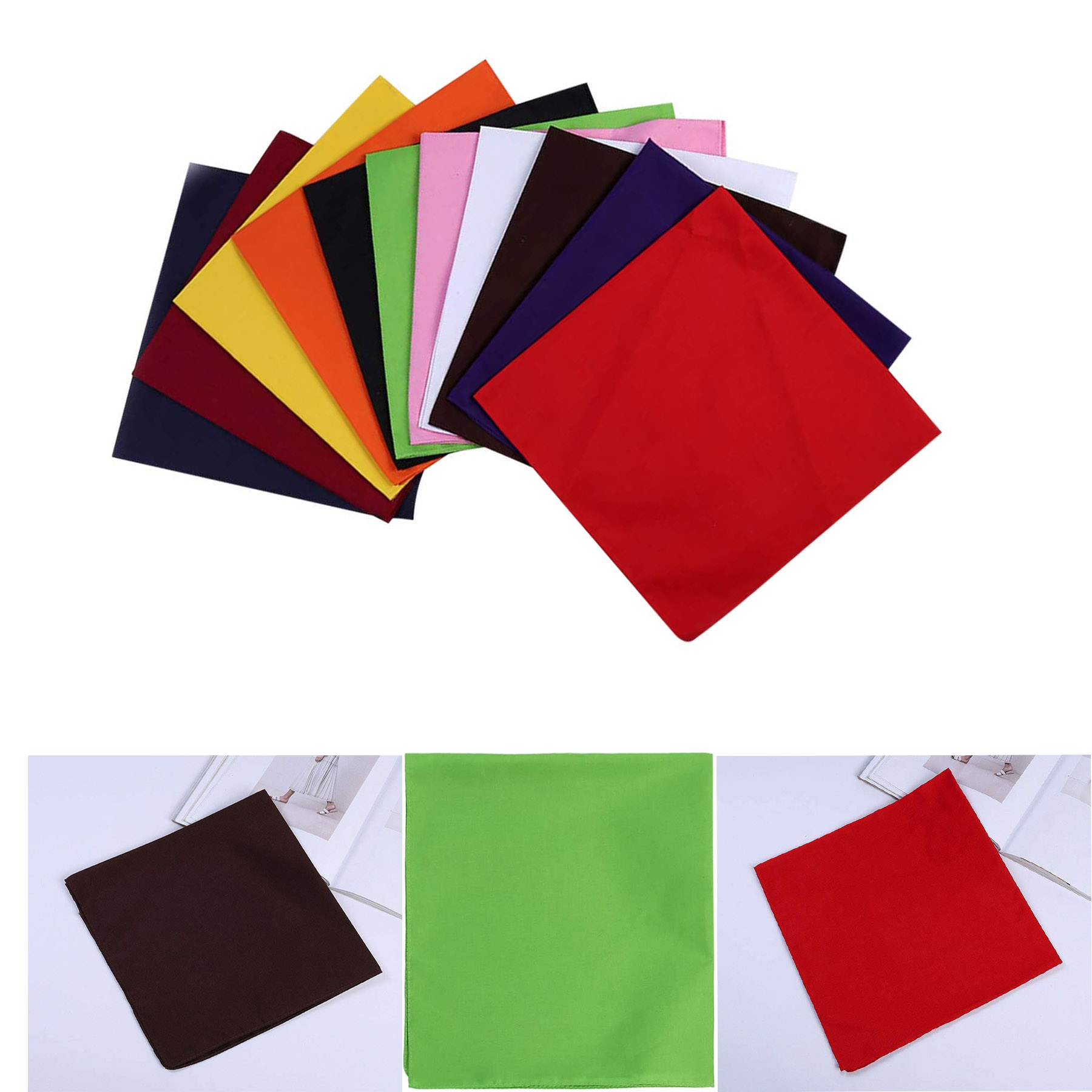 Large Multifunctional Square Cotton Classic Bandanas 2