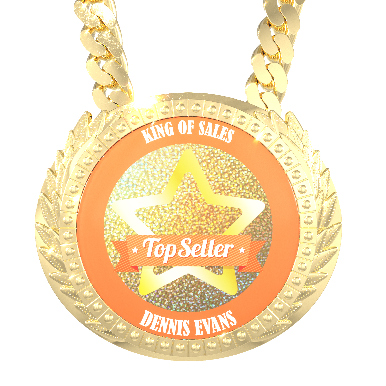 Express Vibraprint® Lite Champ Chain Medal w/ Plastic Chain 4