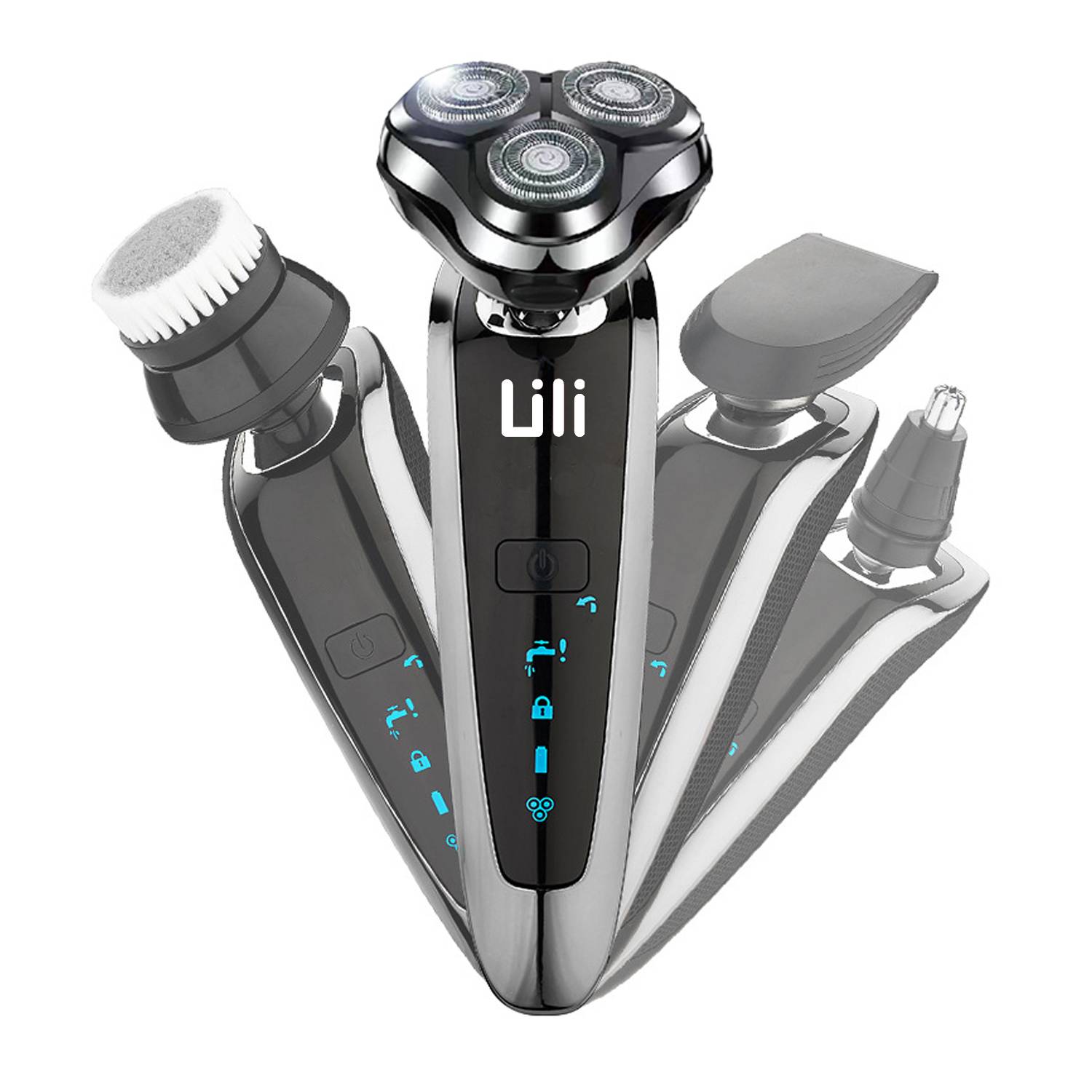 3 in 1 Mens Shaver Razor Cordless Beard Nose hair trimmer