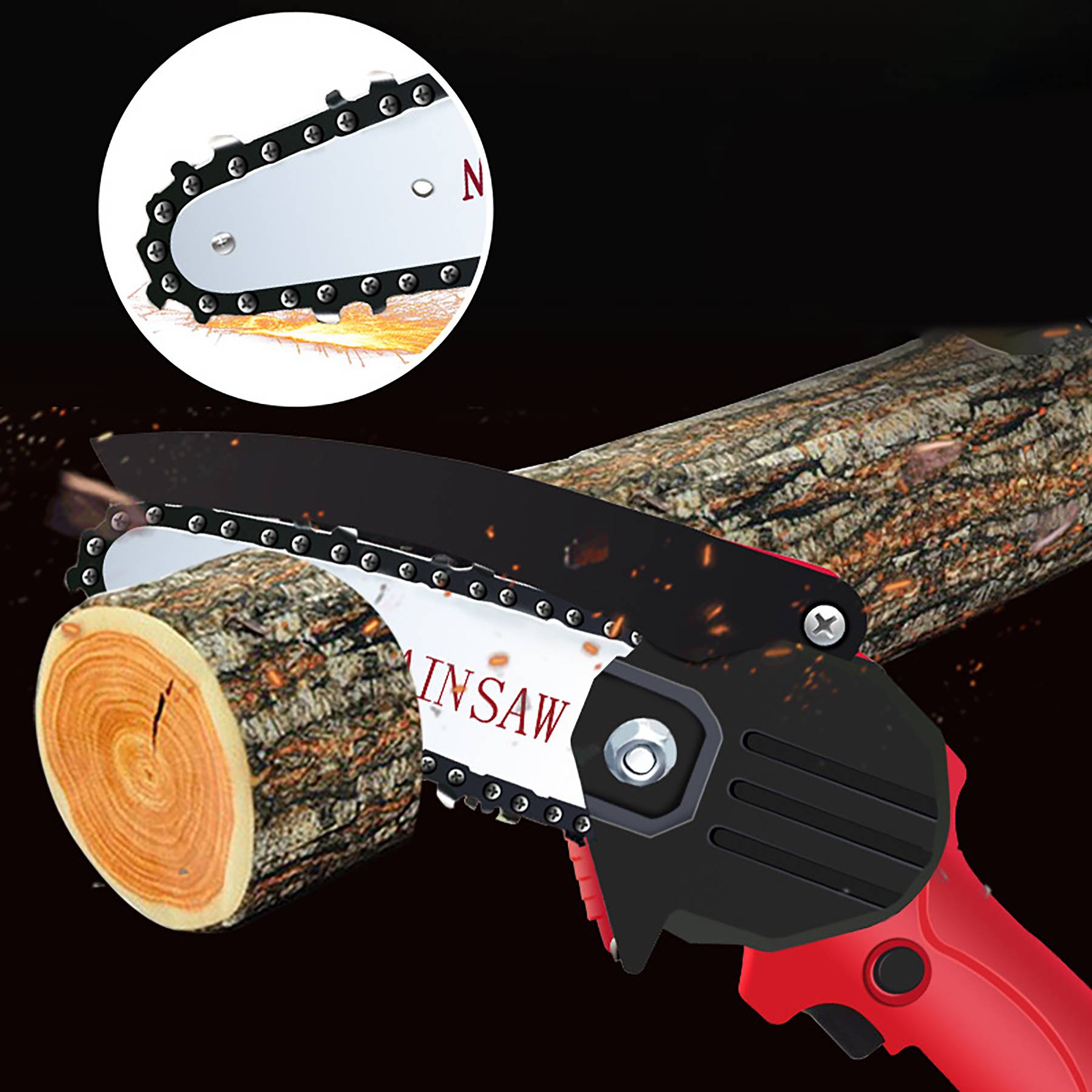 4 Inch Battery Power Chainsaw Small Portable Handheld 3