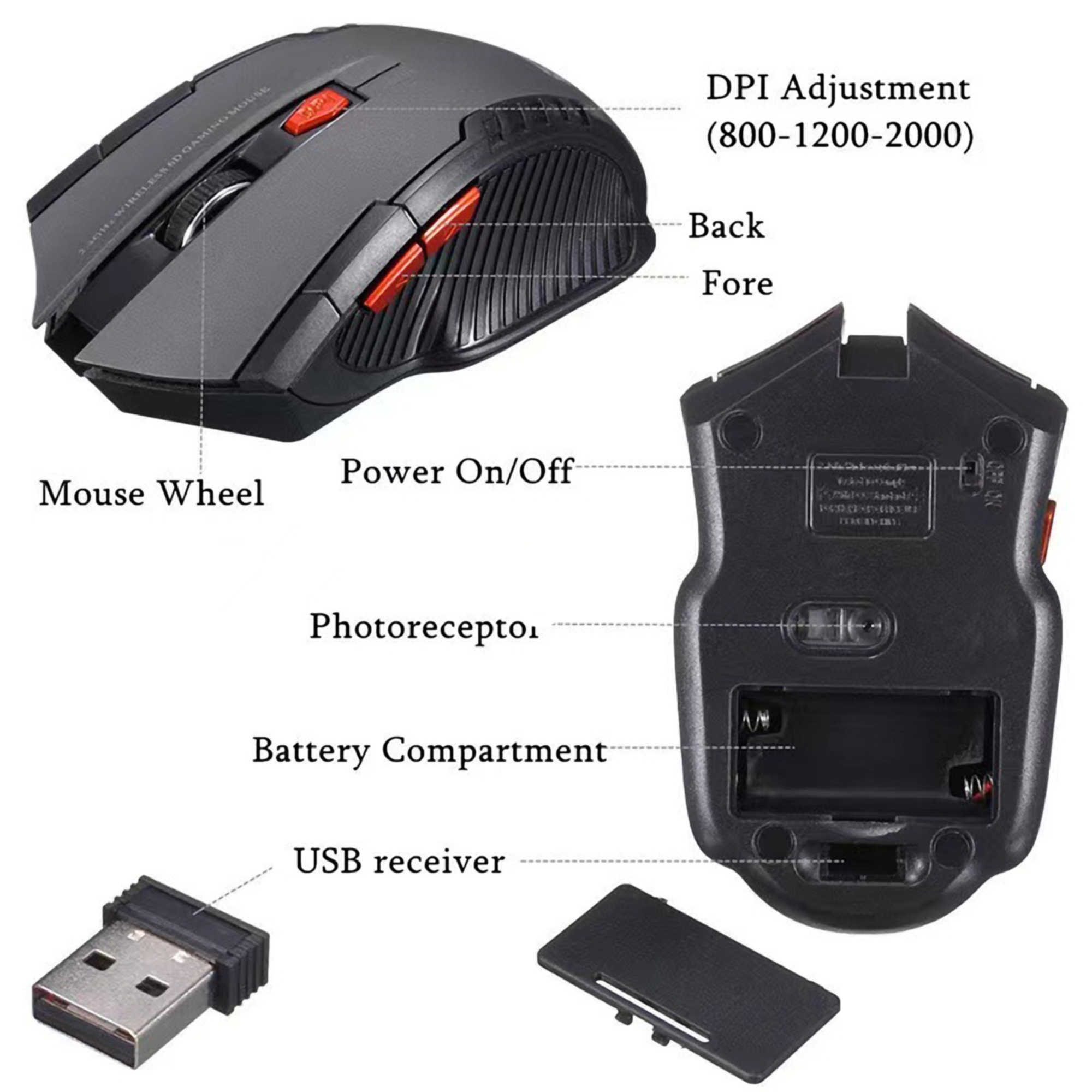 2.4GHz Wireless Gaming Computer Mouse 4
