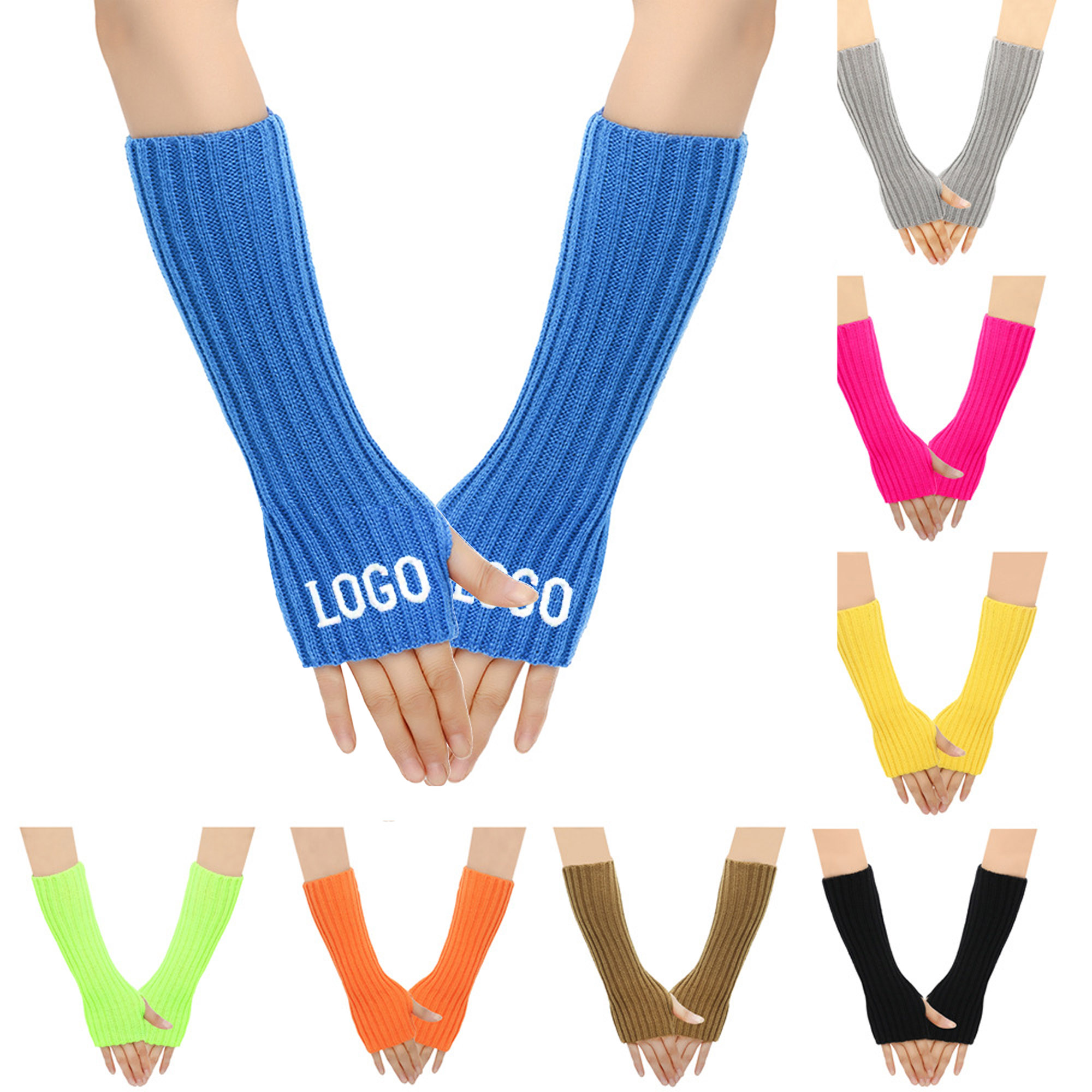 MOQ 300 pcs Acrylic Open-Finger Gloves, 3