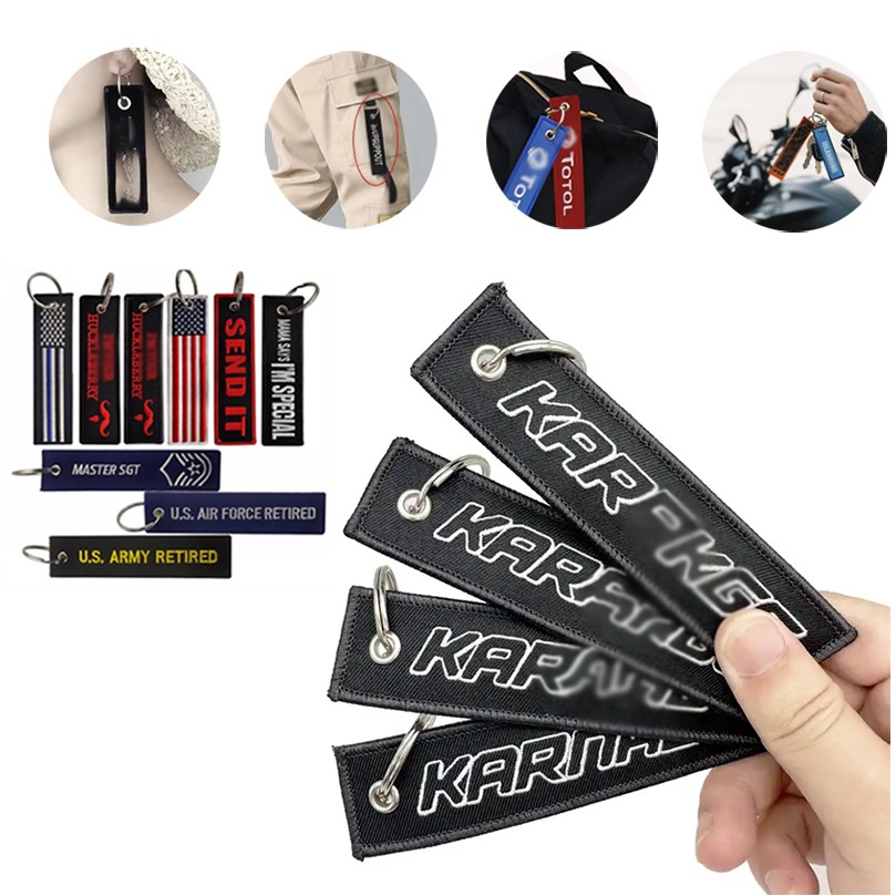 Custom Flight Airplane Embroidery Keychain 2