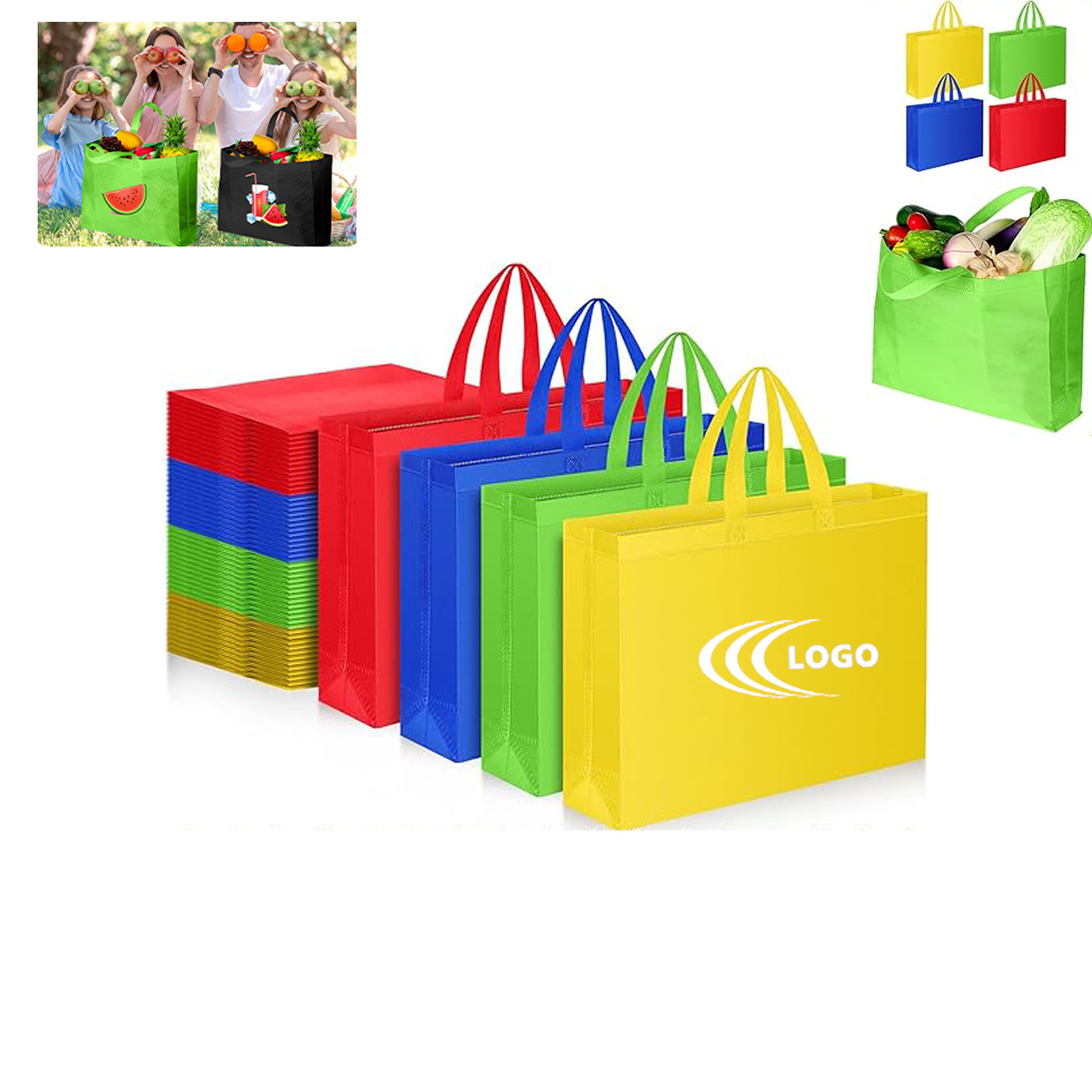 Printed Logo Multi Color Medium Non-Woven Tote Bag 2