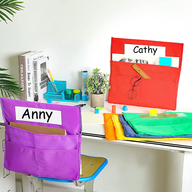 Classroom Chair Pocket Organizers W/ Name Tag 3