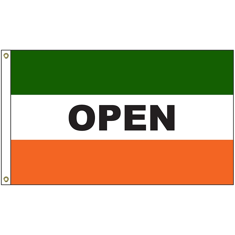 Open 3' x 5' Message Flag with Heading and Grommets 1