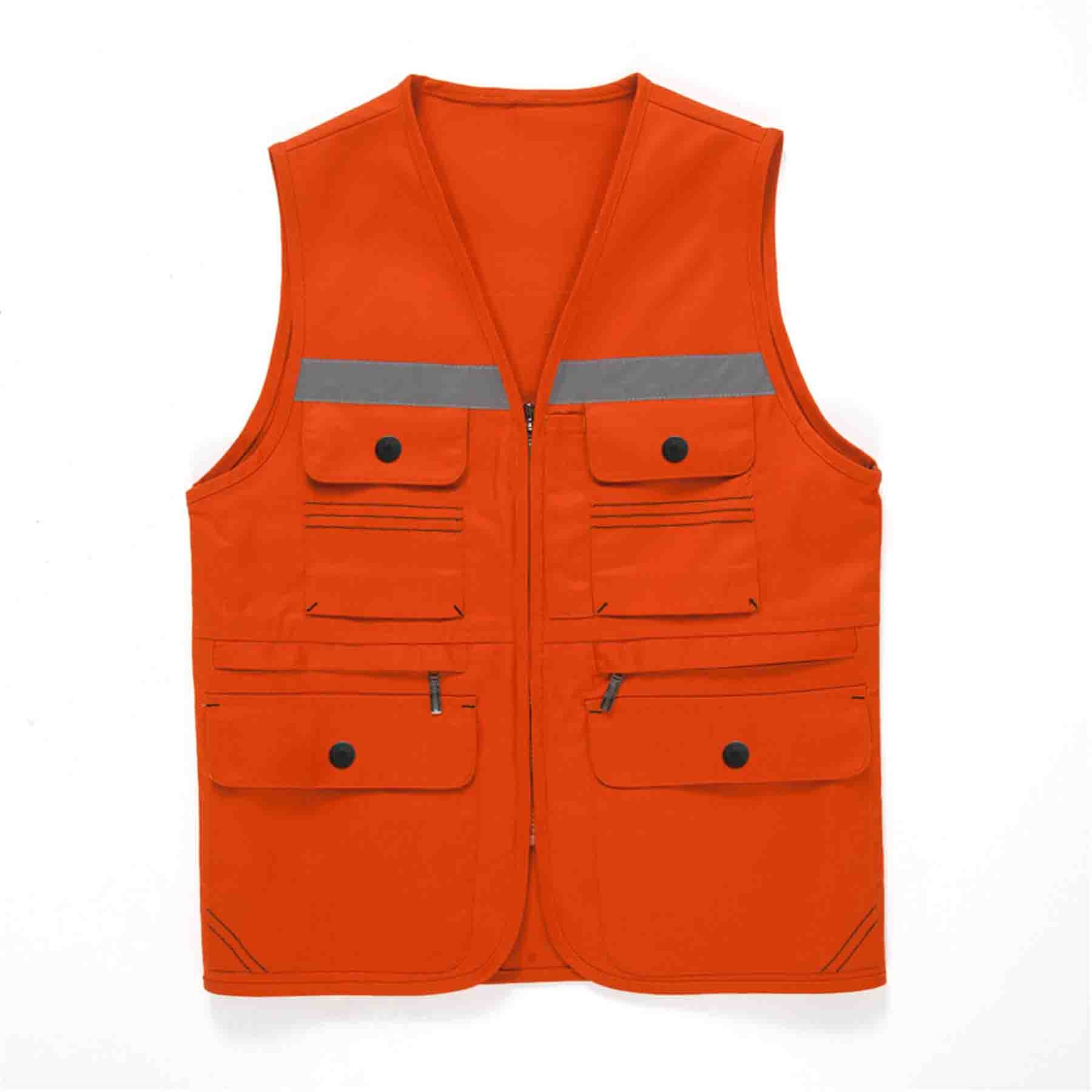 Multi Pocket Reflective Strip Safety Construction Vest 8