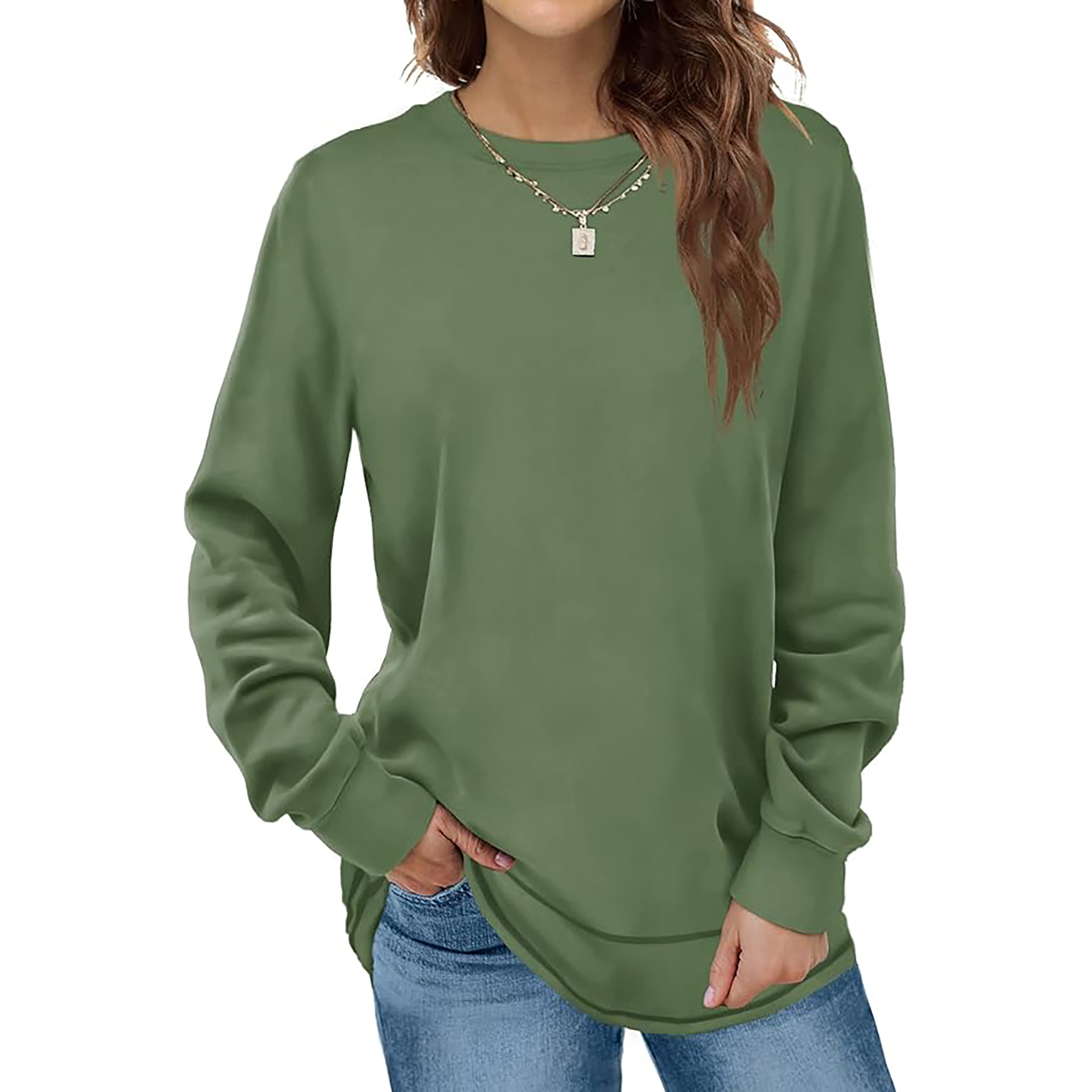Women's Round Neck Long Sleeve Shirt 18