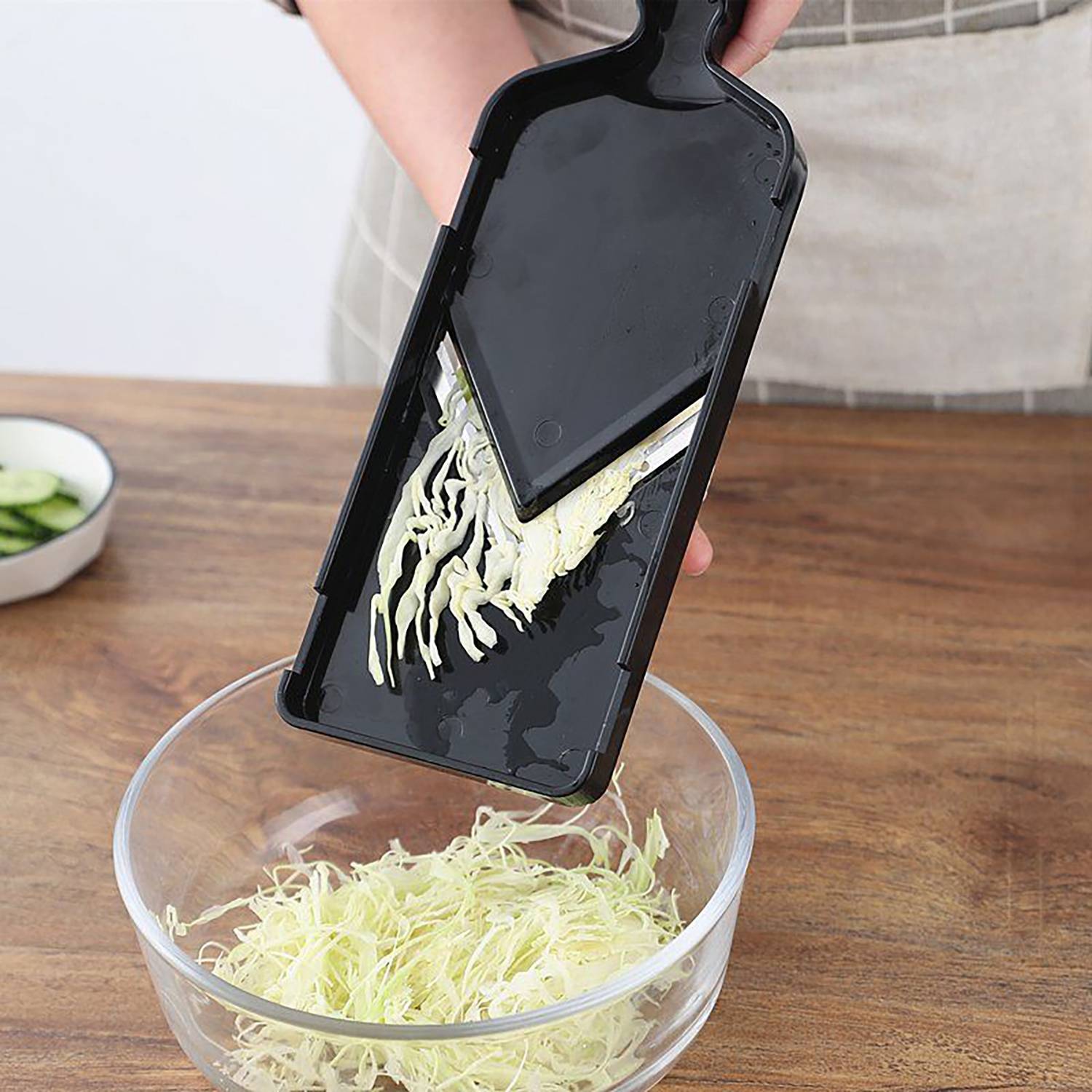 Hanging Stainless Steel Multi-Function Vegetable Slicer, custom kitchen gadget with logo imprint 4