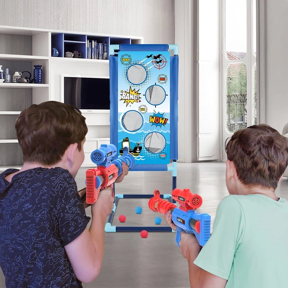 Ball Popper Gun Toy Set With Standing Shooting Target 4