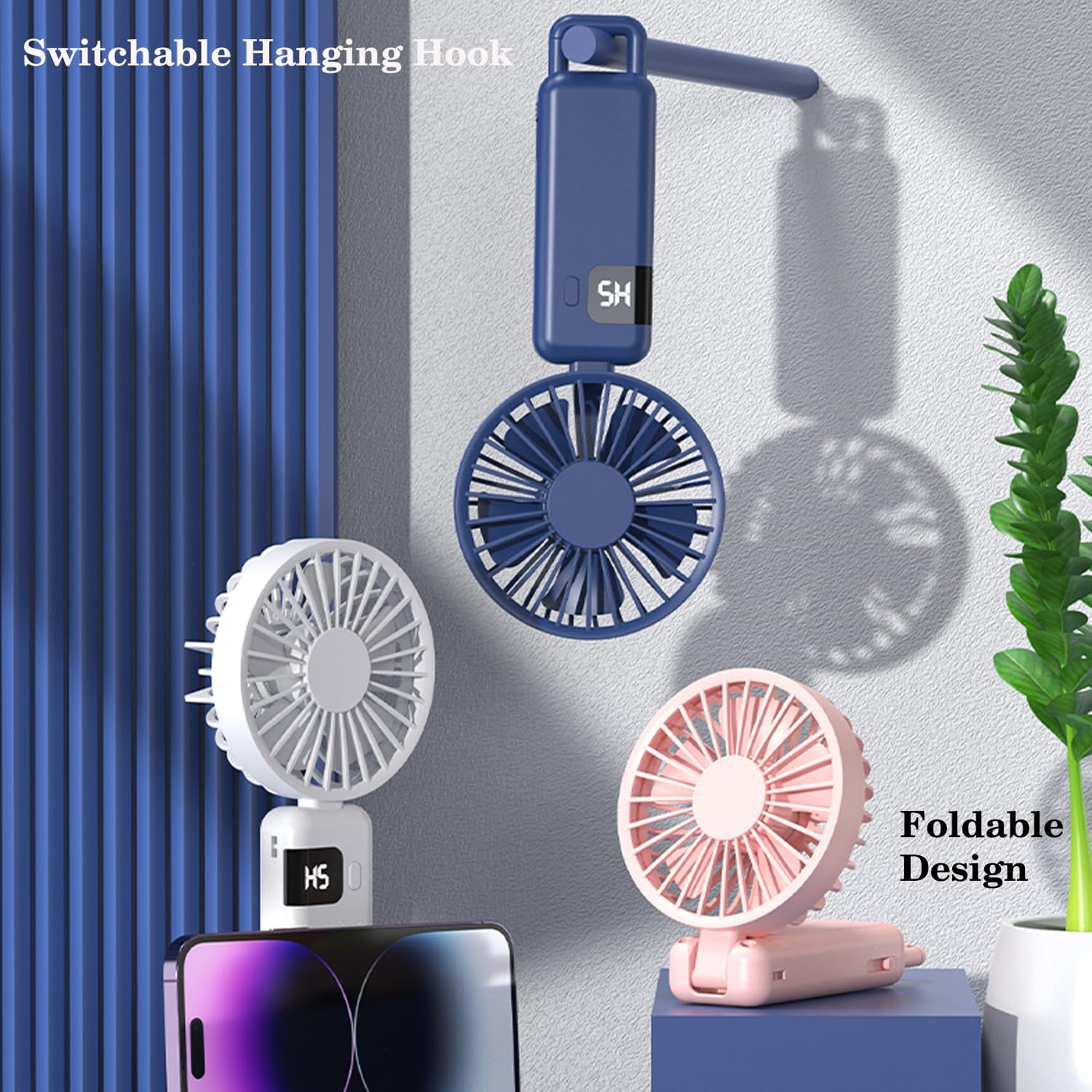 Handheld Rechargeable Fan With LED Display 5