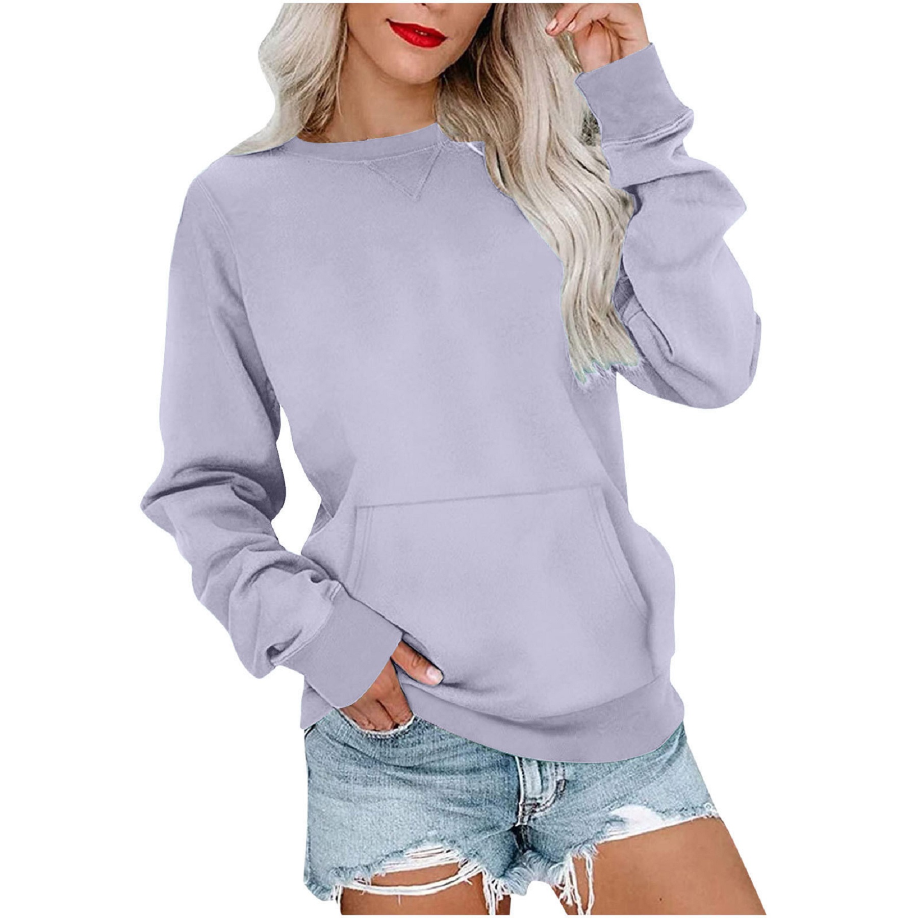 Casual Womens Sweatshirts Crewneck Long Sleeve Tops, custom hoodie or sweatshirt with logo imprint 10