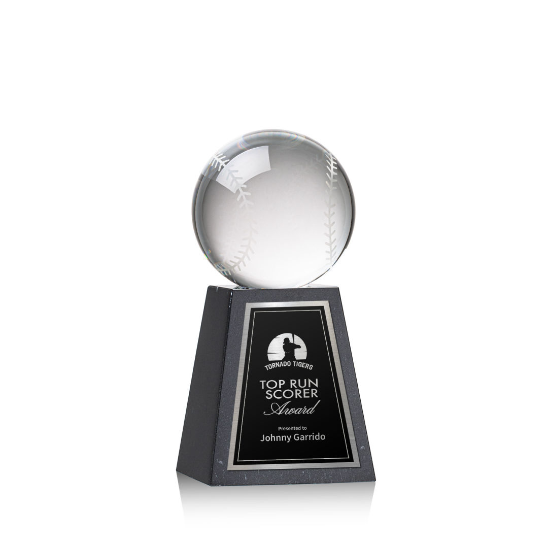 Baseball Award on Tall Marble Base 3
